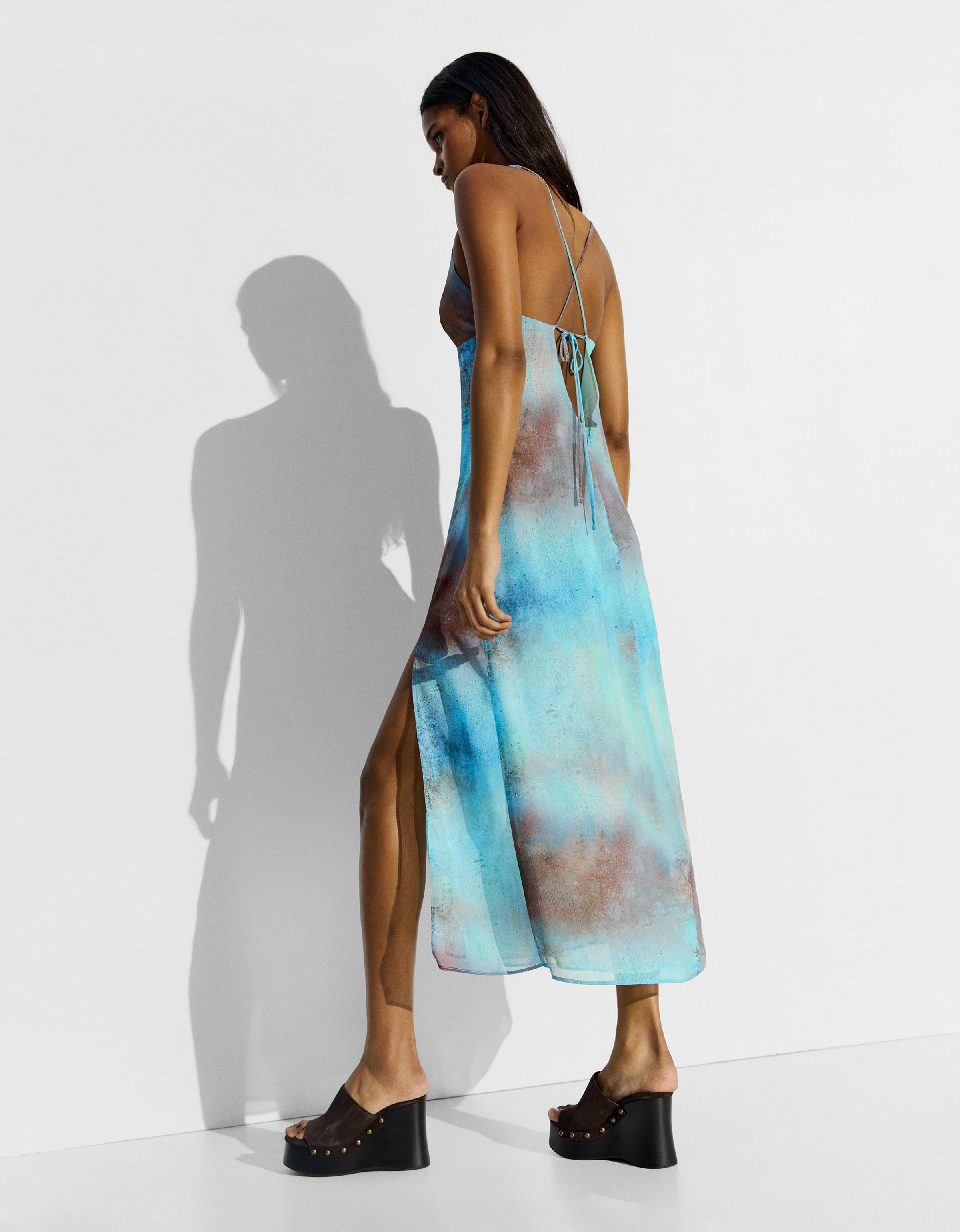 Midi desenli elbise - Görsel 22