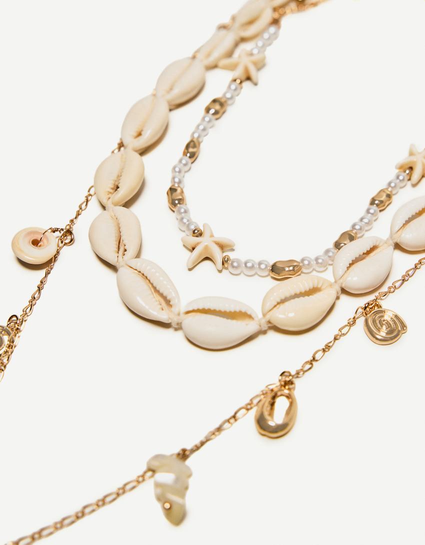 Set di 3 collane con conchiglie - BSK Teen | Bershka