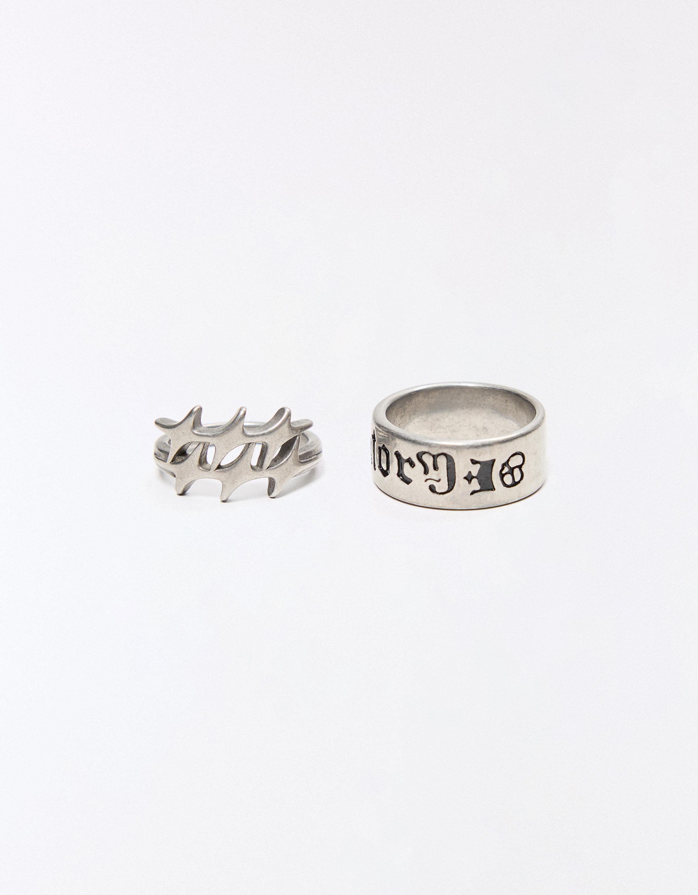 Pack of 2 steel rings — Silver