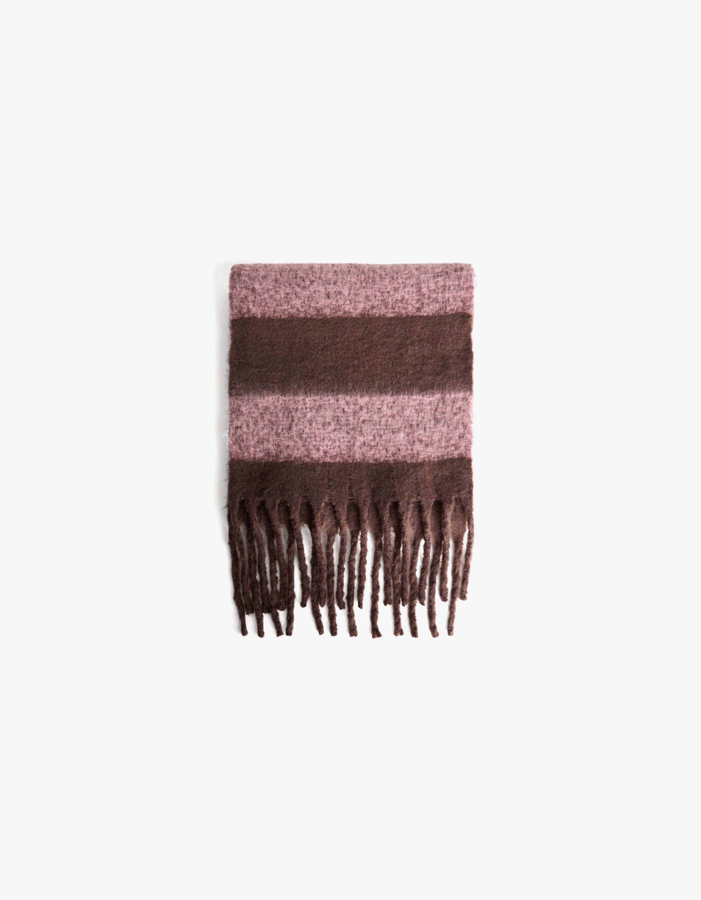 Bershka Gestreifter Schal Herren Braun
