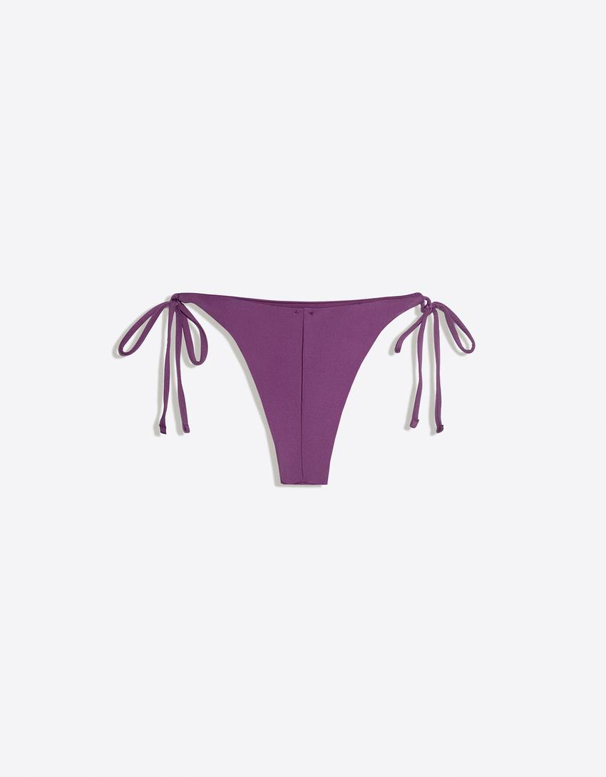 Bas de bikini tanga strass-Violet