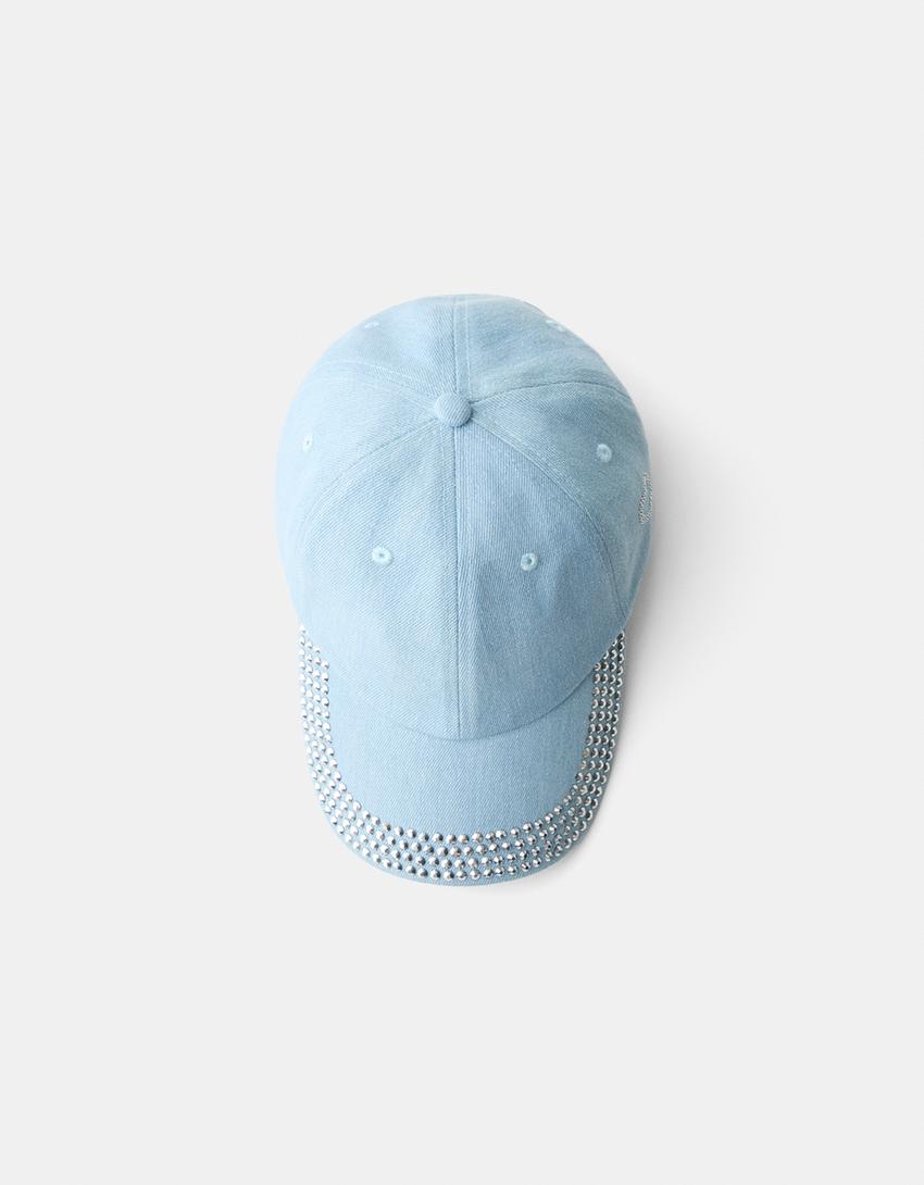 كاب دنيم بأحجار الراين-أزرق-4