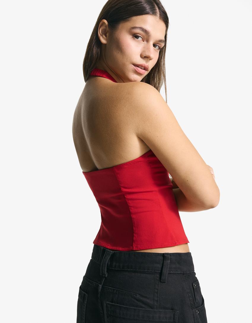 Top halter bengalina-Rojo