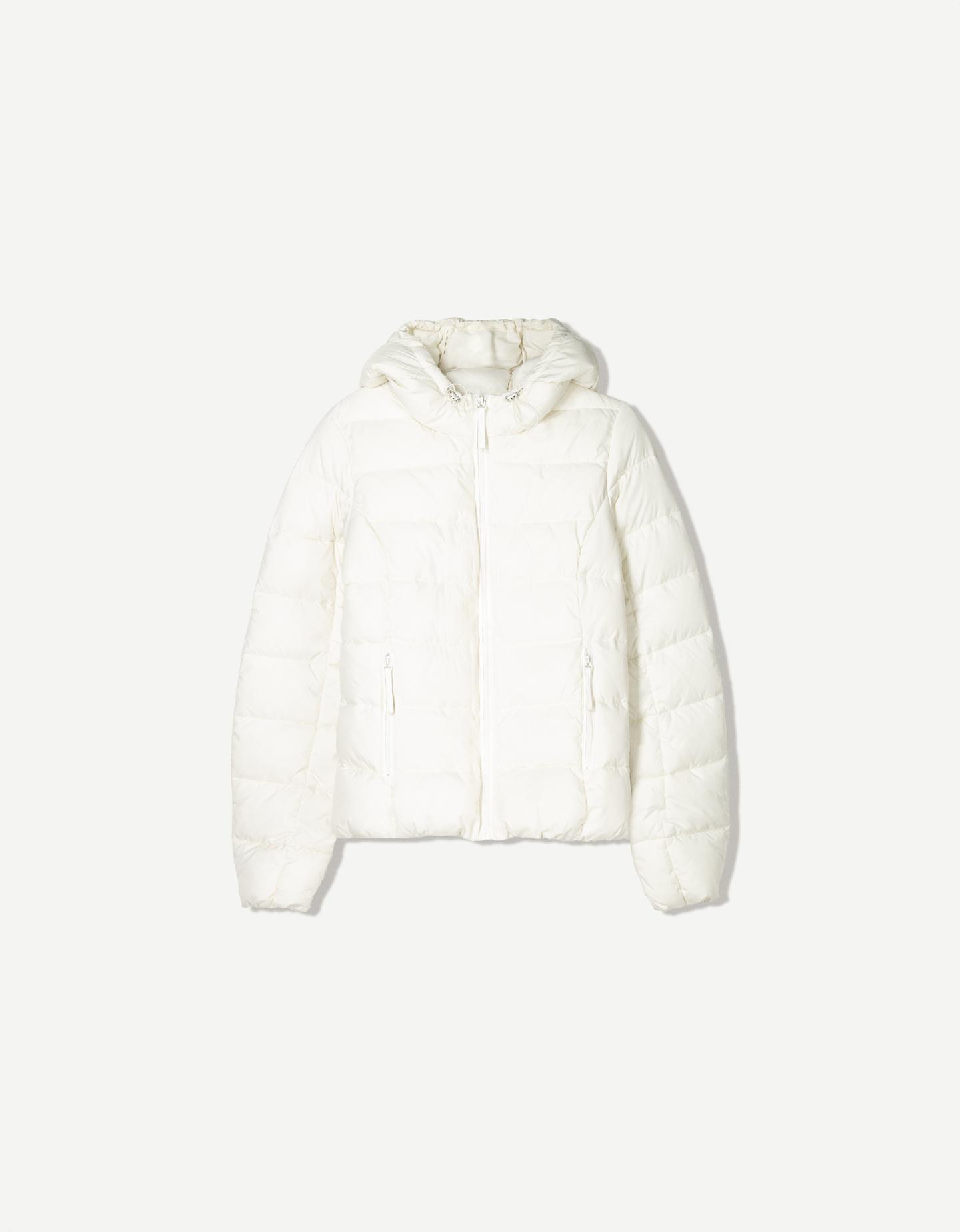 Bershka lekka kurtka pikowana kremowy