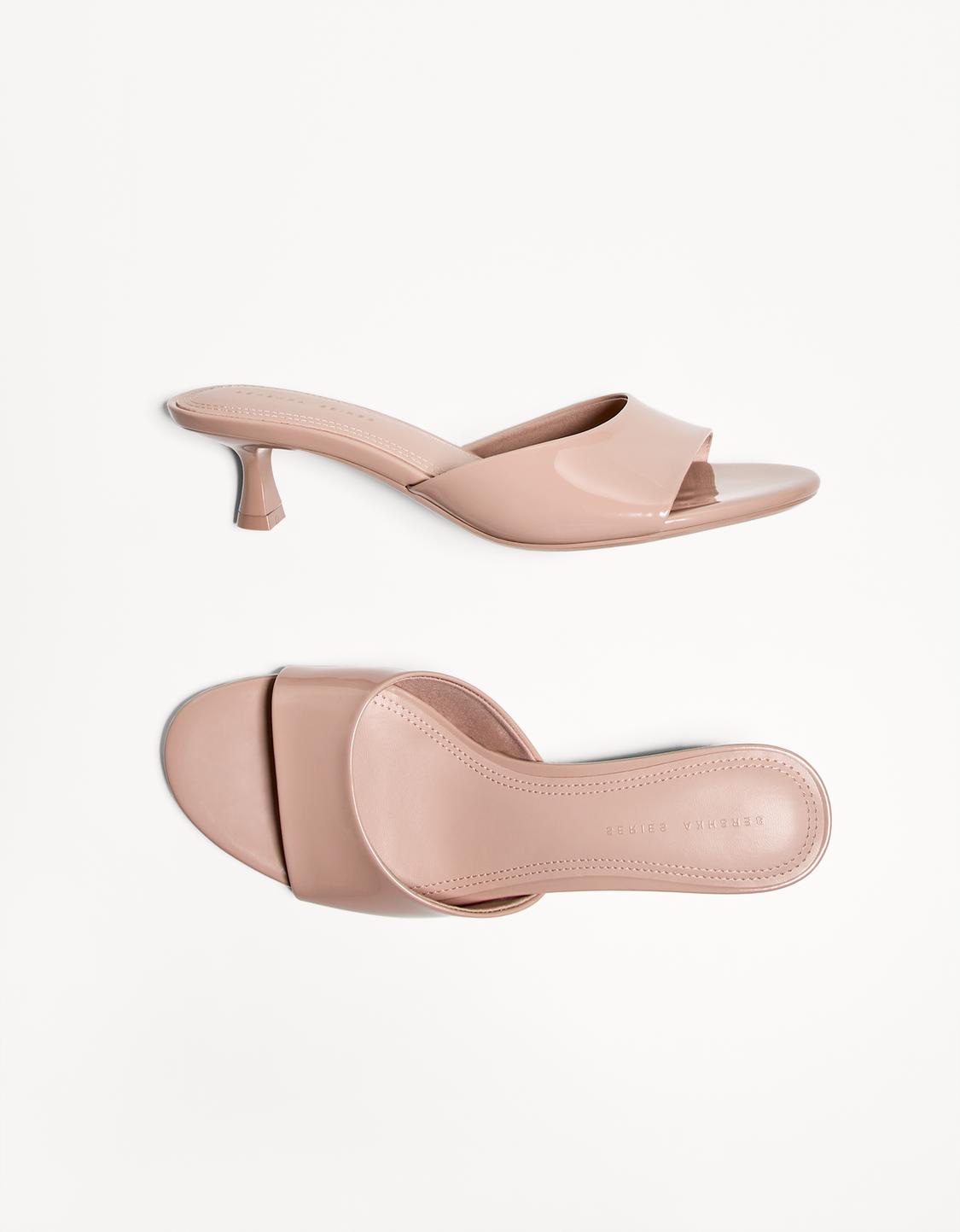 Kitten heel mule sandals