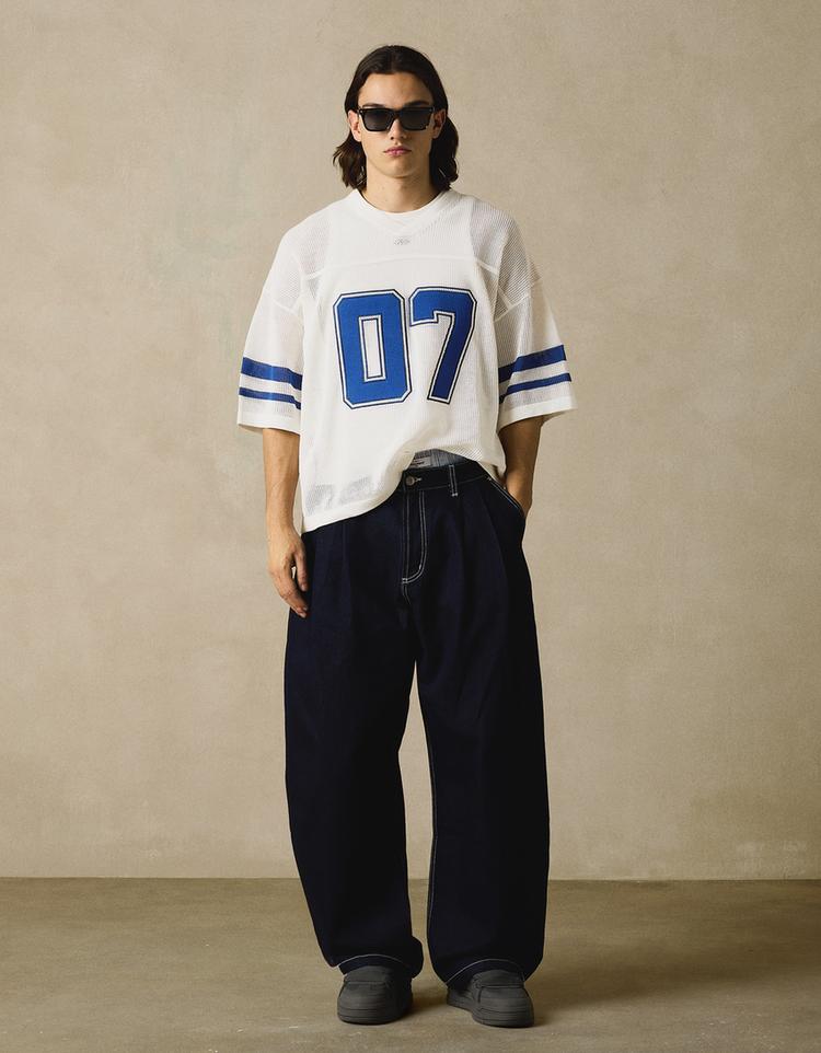 Kısa kollu file spor baskılı tişört