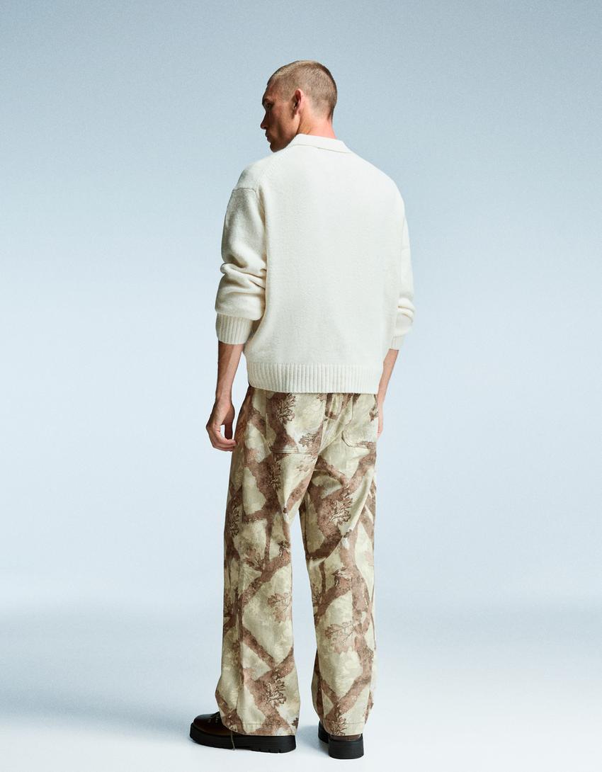 Baggy printed jeans-Green-1