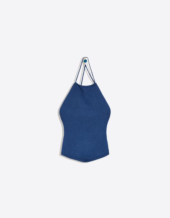 Rustykalny top typu halter