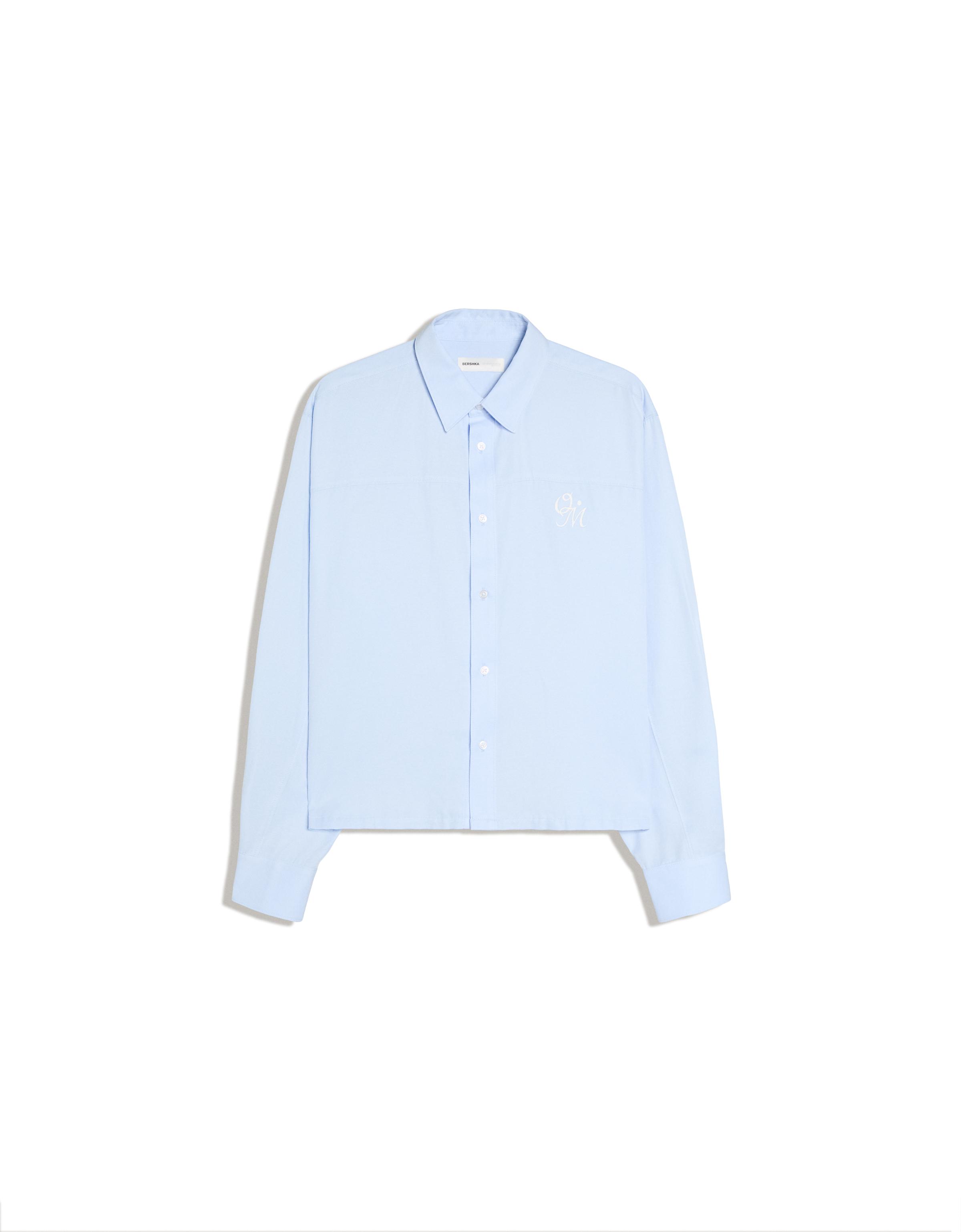 Long sleeve print shirt — Light blue