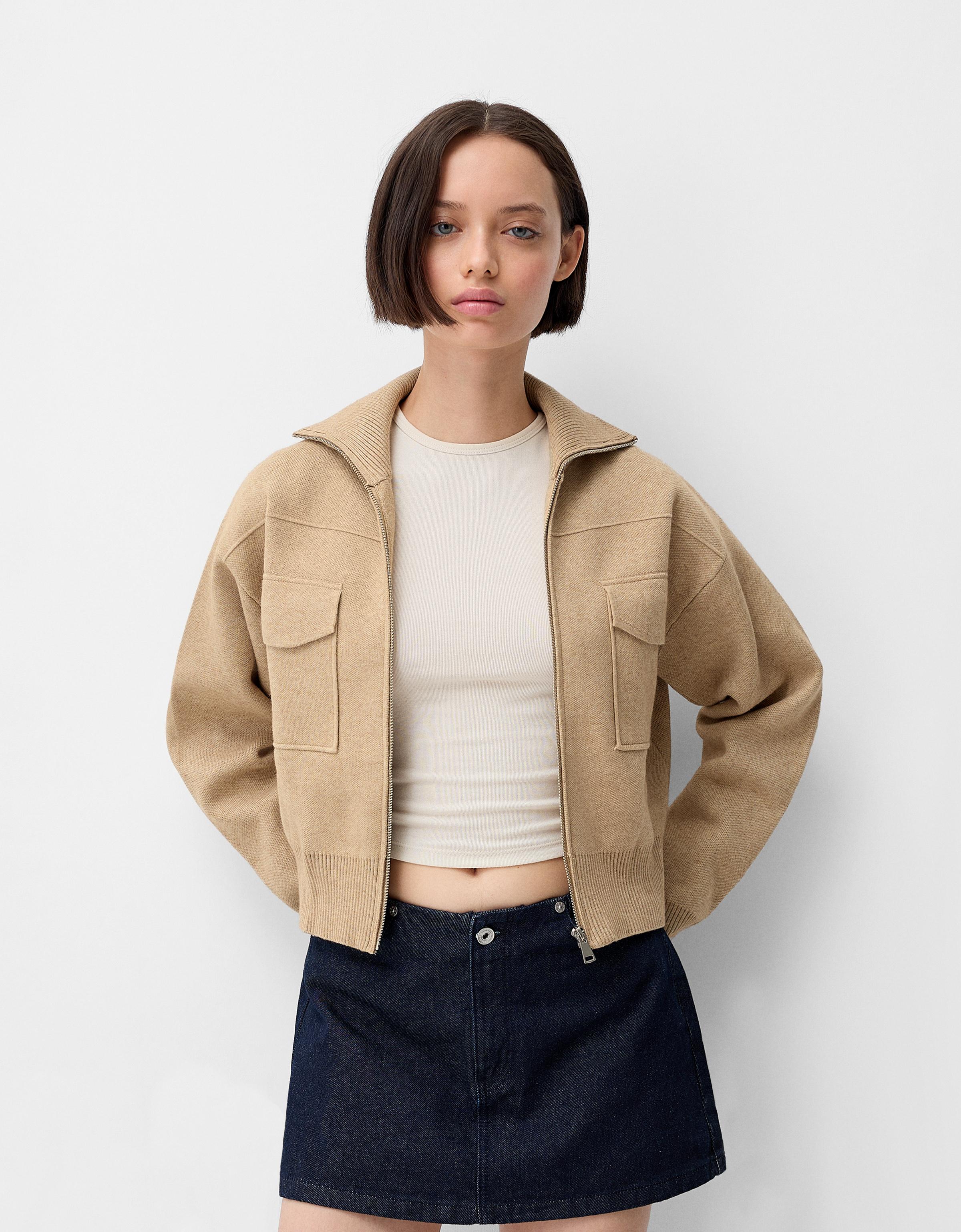 Bomber jacket bershka woman hotsell