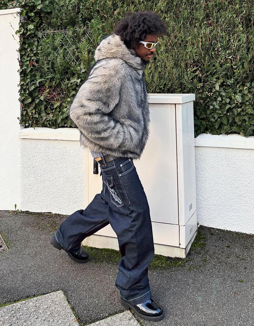 Jeans barrel fit-Marine