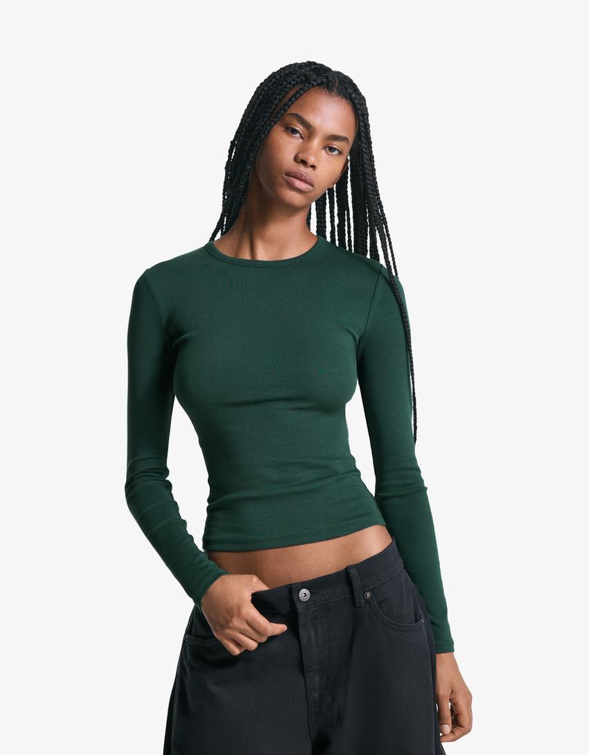 Camiseta manga larga-Verde