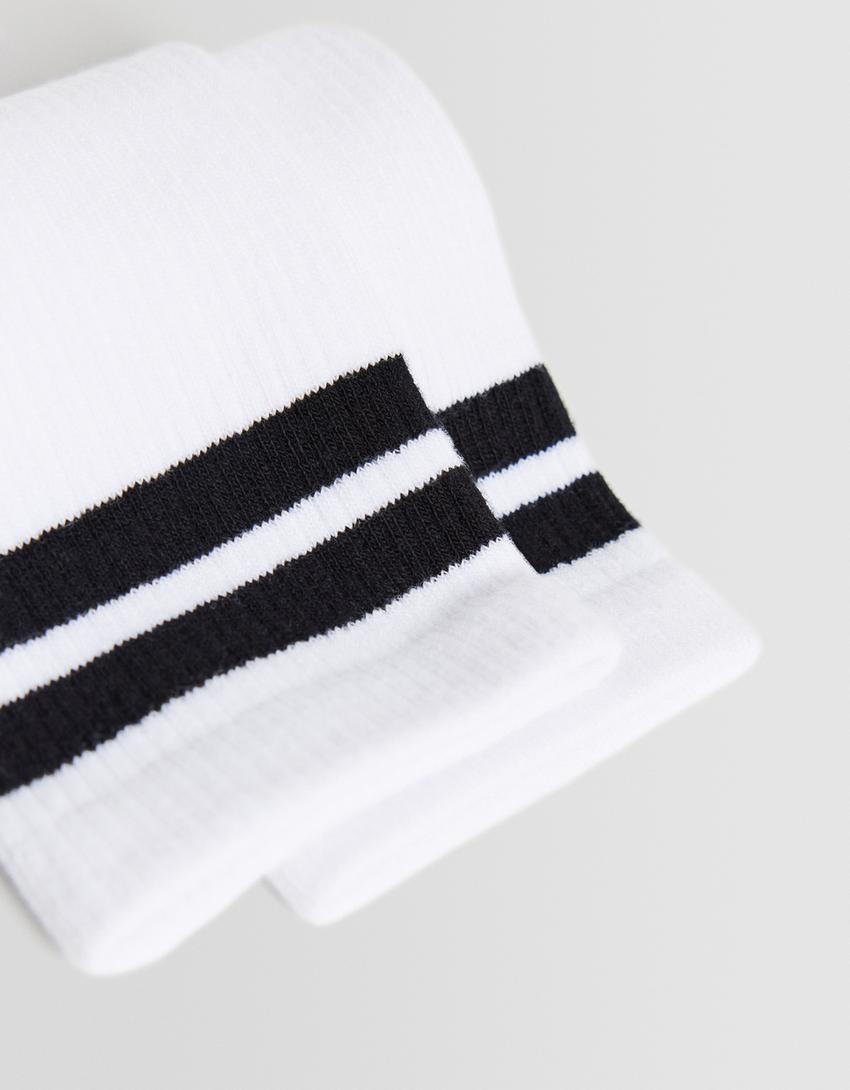 حزمة من 3 جوارب مخططة-أبيض-3