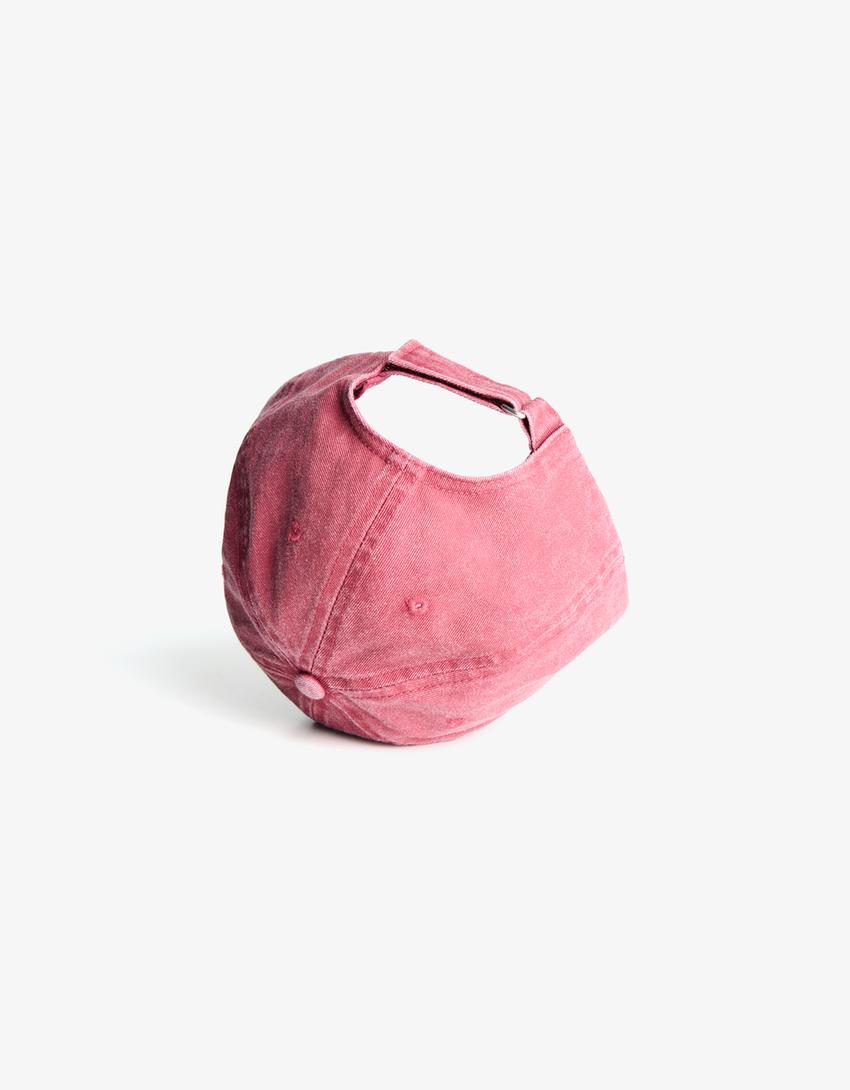 Embroidered cap-Burgundy-1