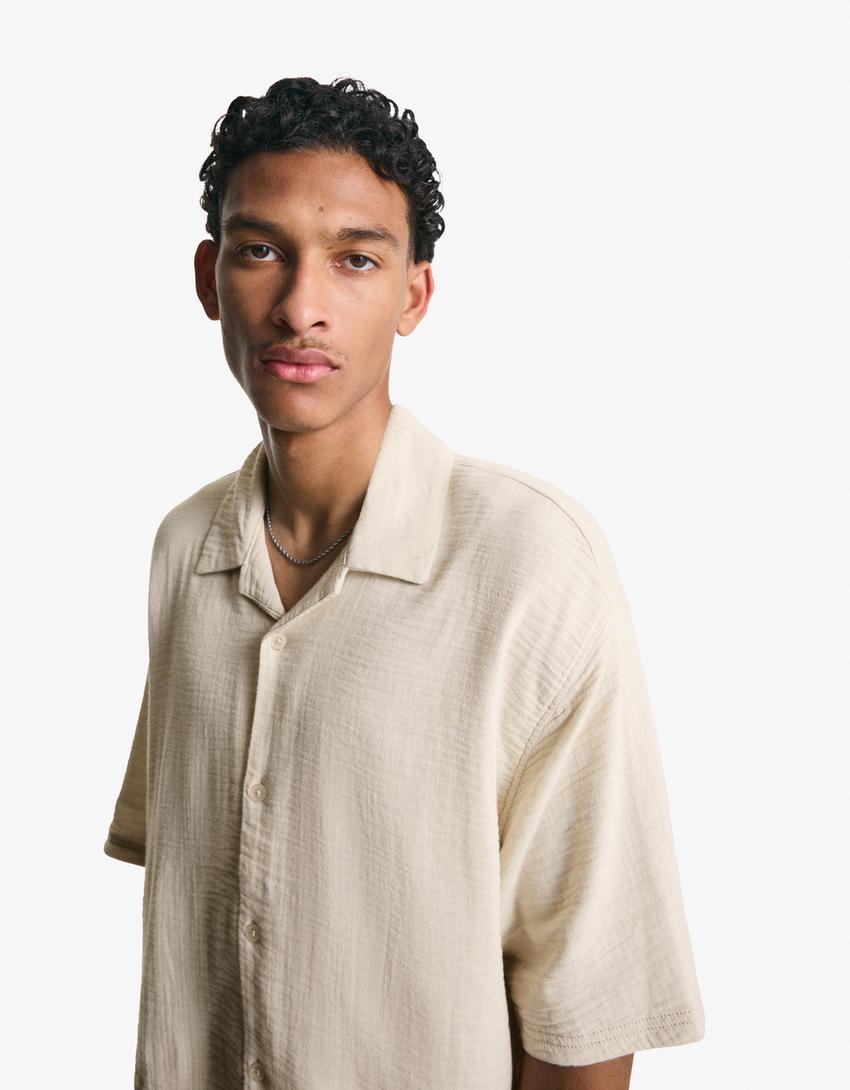 Ensemble chemise et pantalon-Sable-2