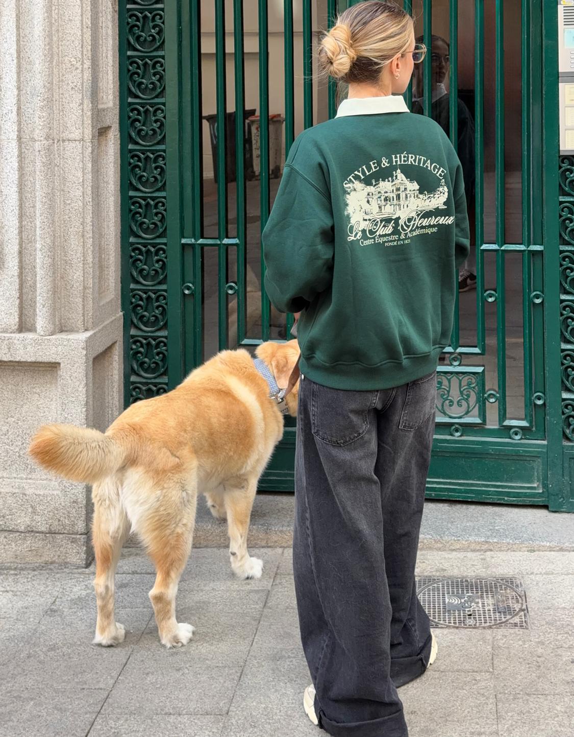 Baskılı polo yaka kazak