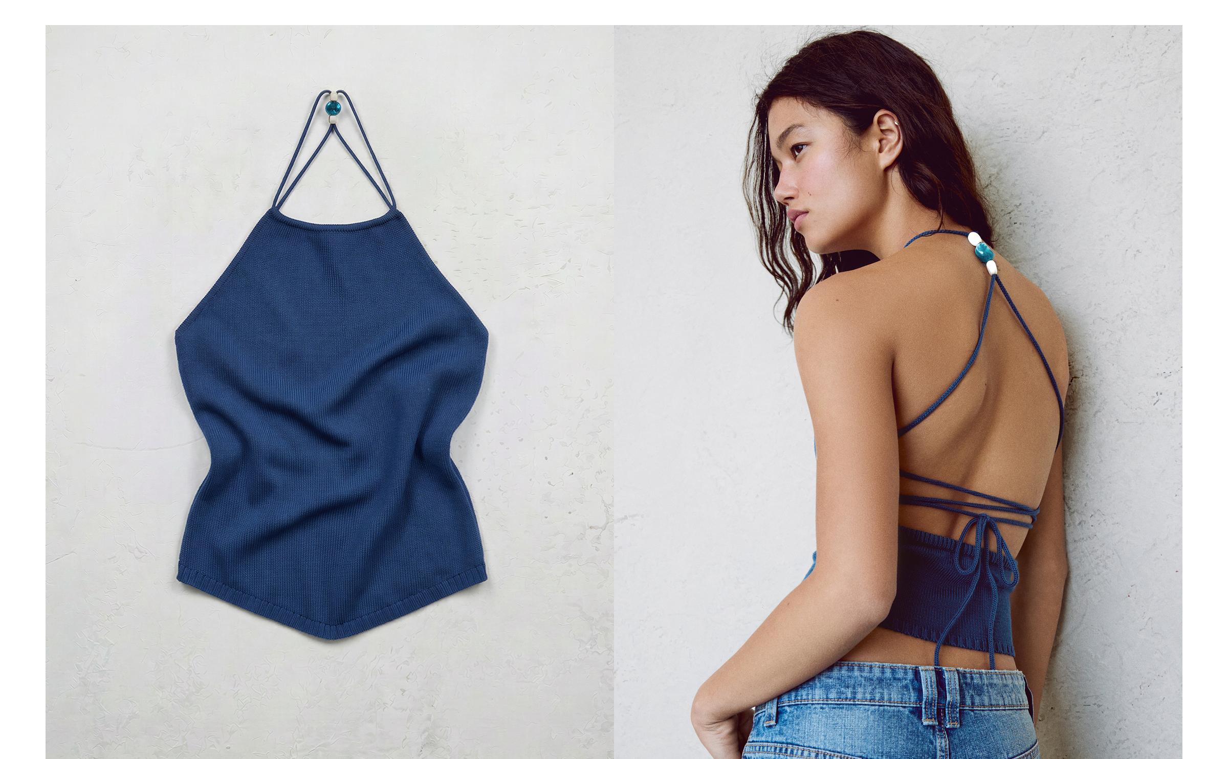 Rustic halter top — Blue