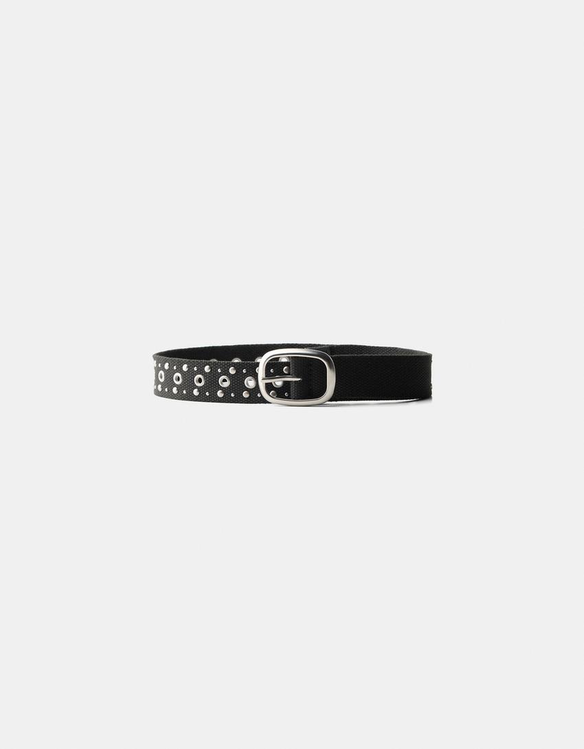 Ceinture œillets-Noir-0