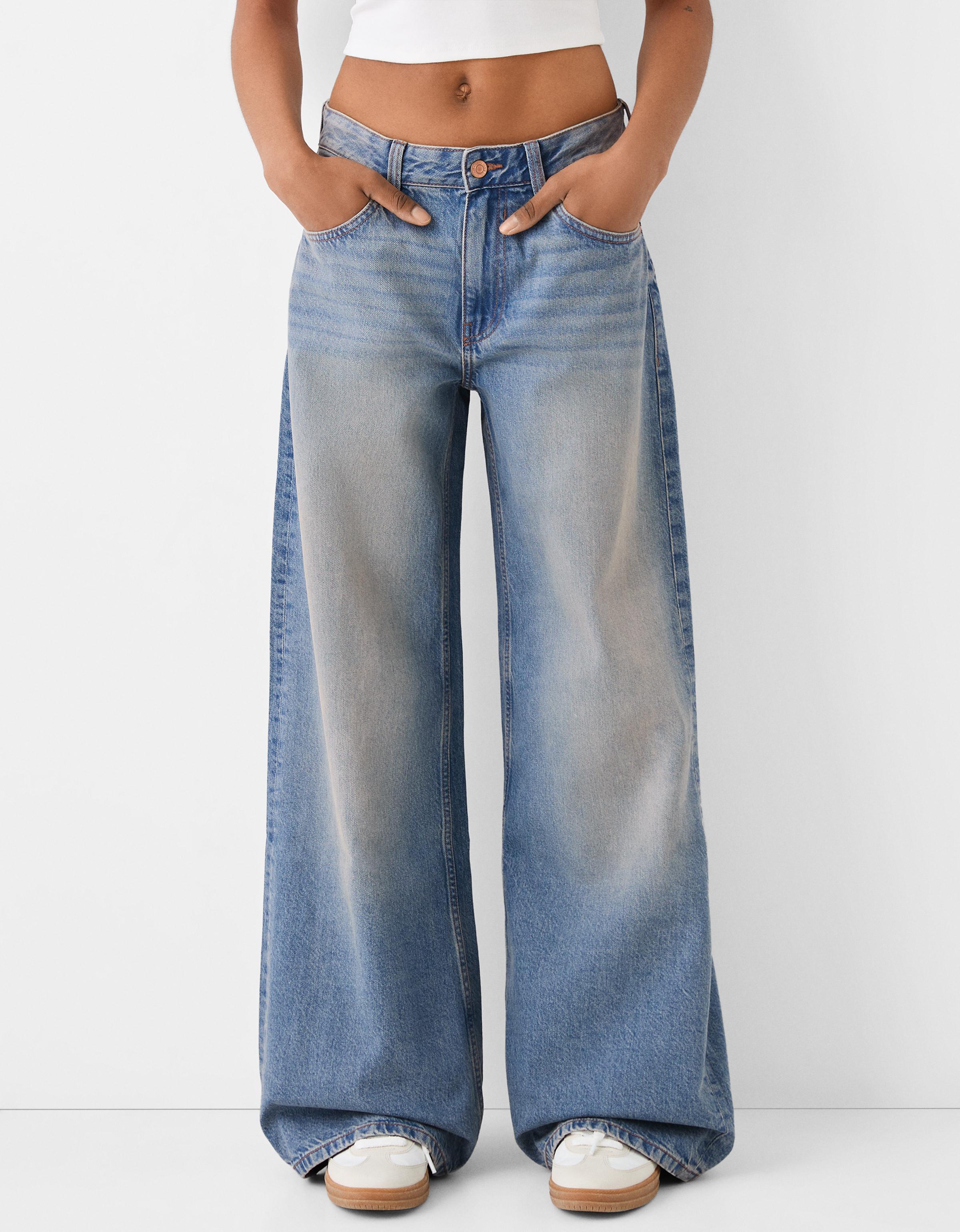 Wide leg jeans bershka hotsell