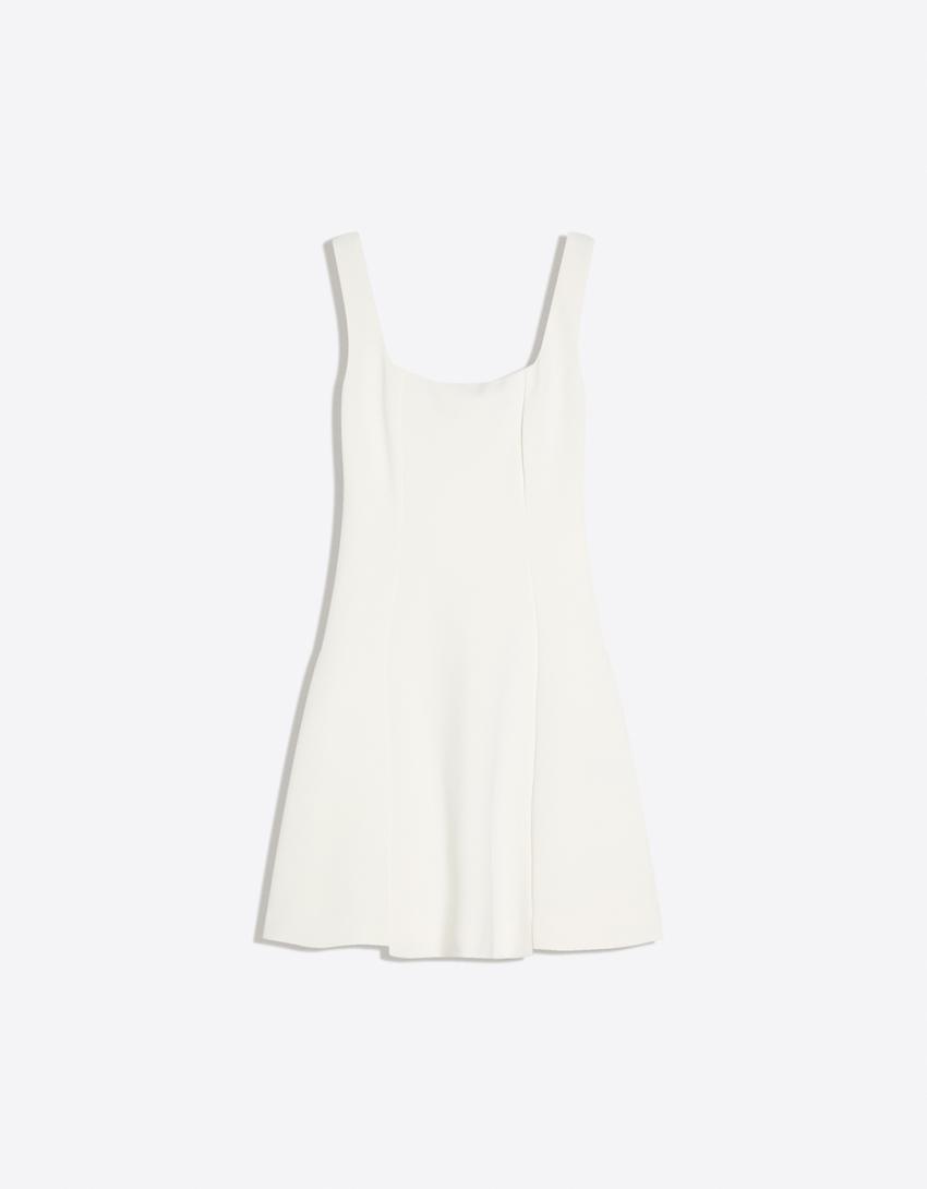 Flared skirt dress-White