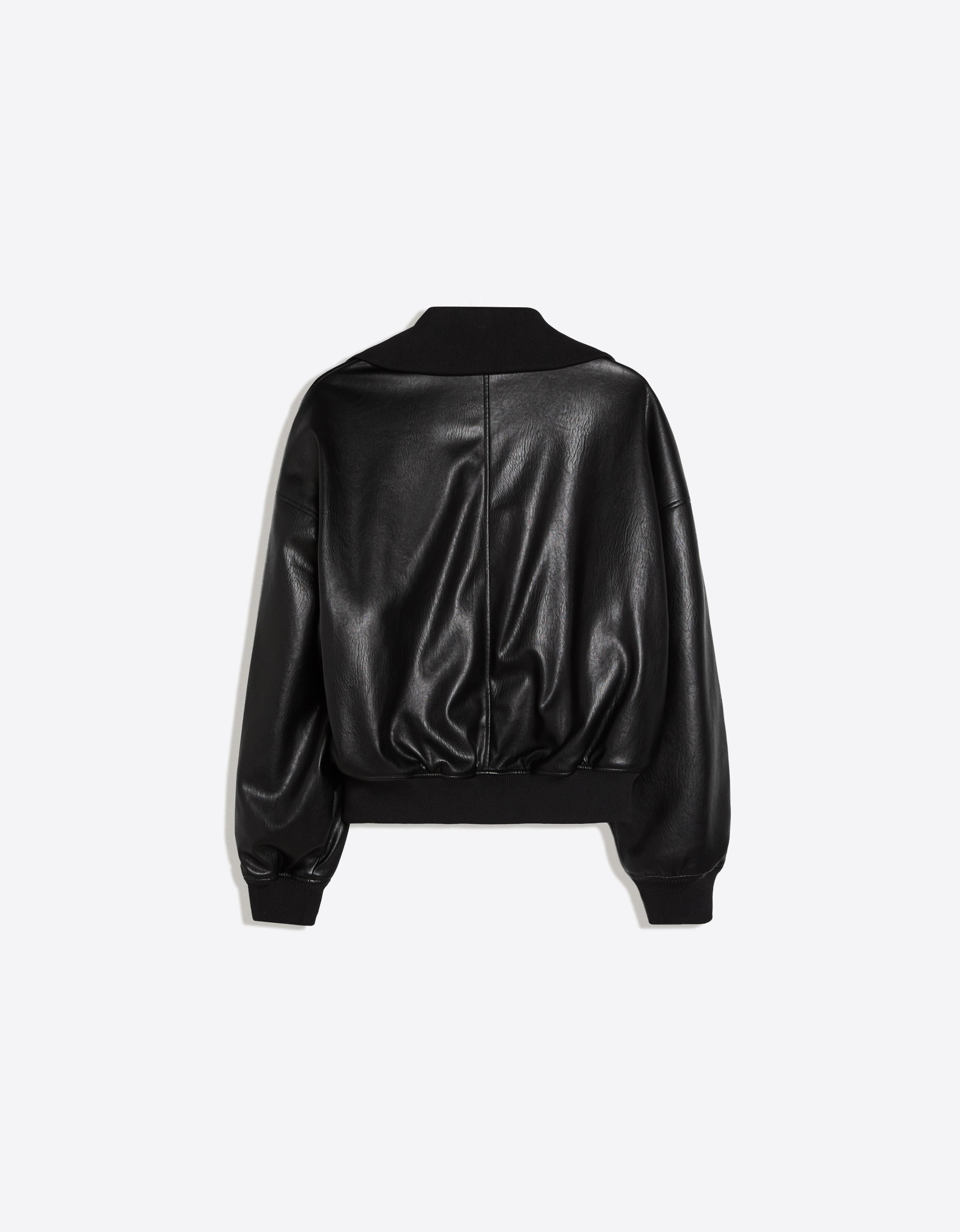 Leather effect jacket — Black