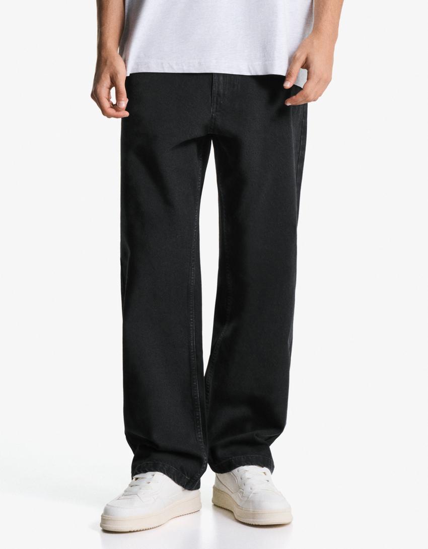 Jeans baggy-Preto