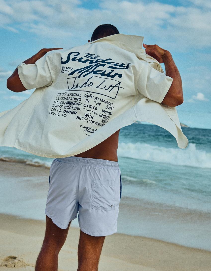 Basic swimming trunks-Light blue