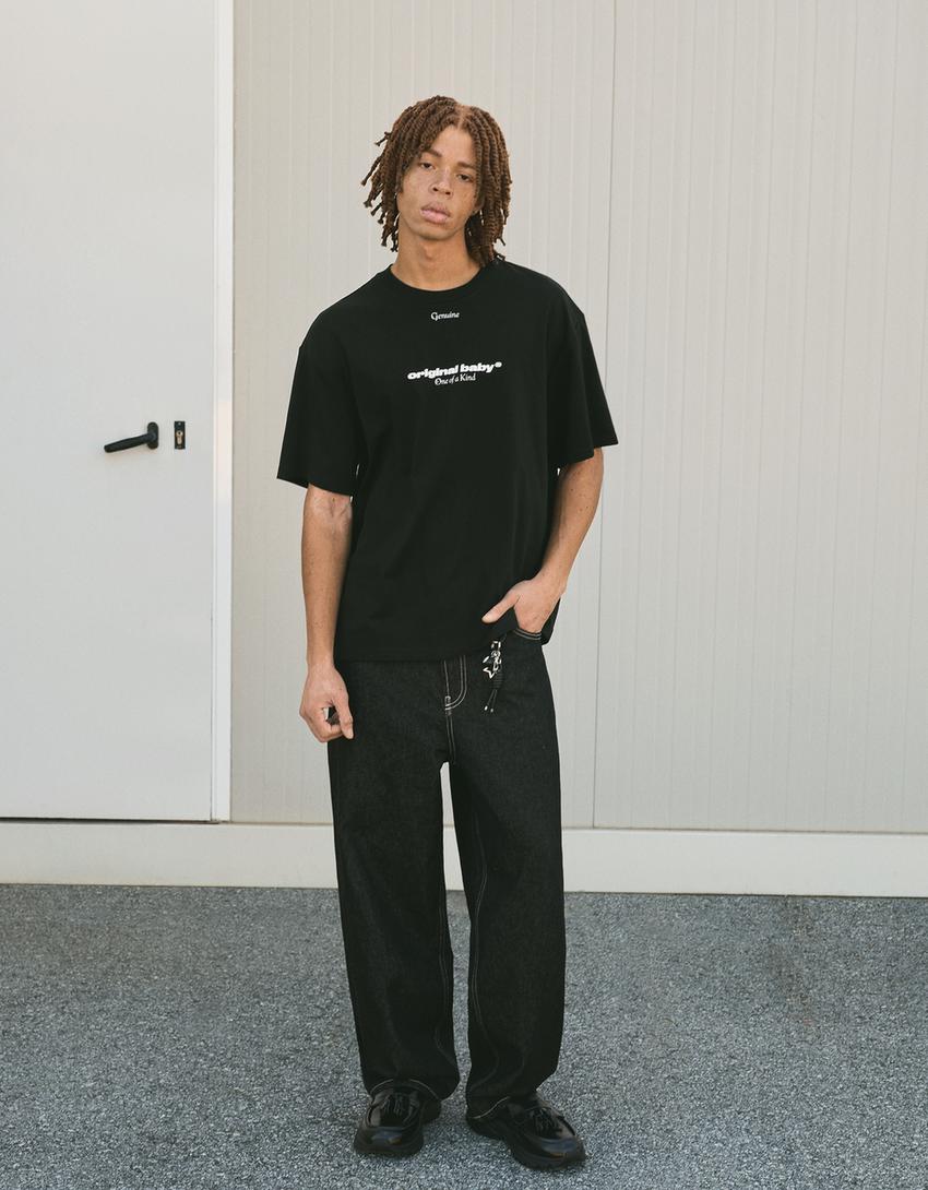T-shirt à manches courtes-Noir