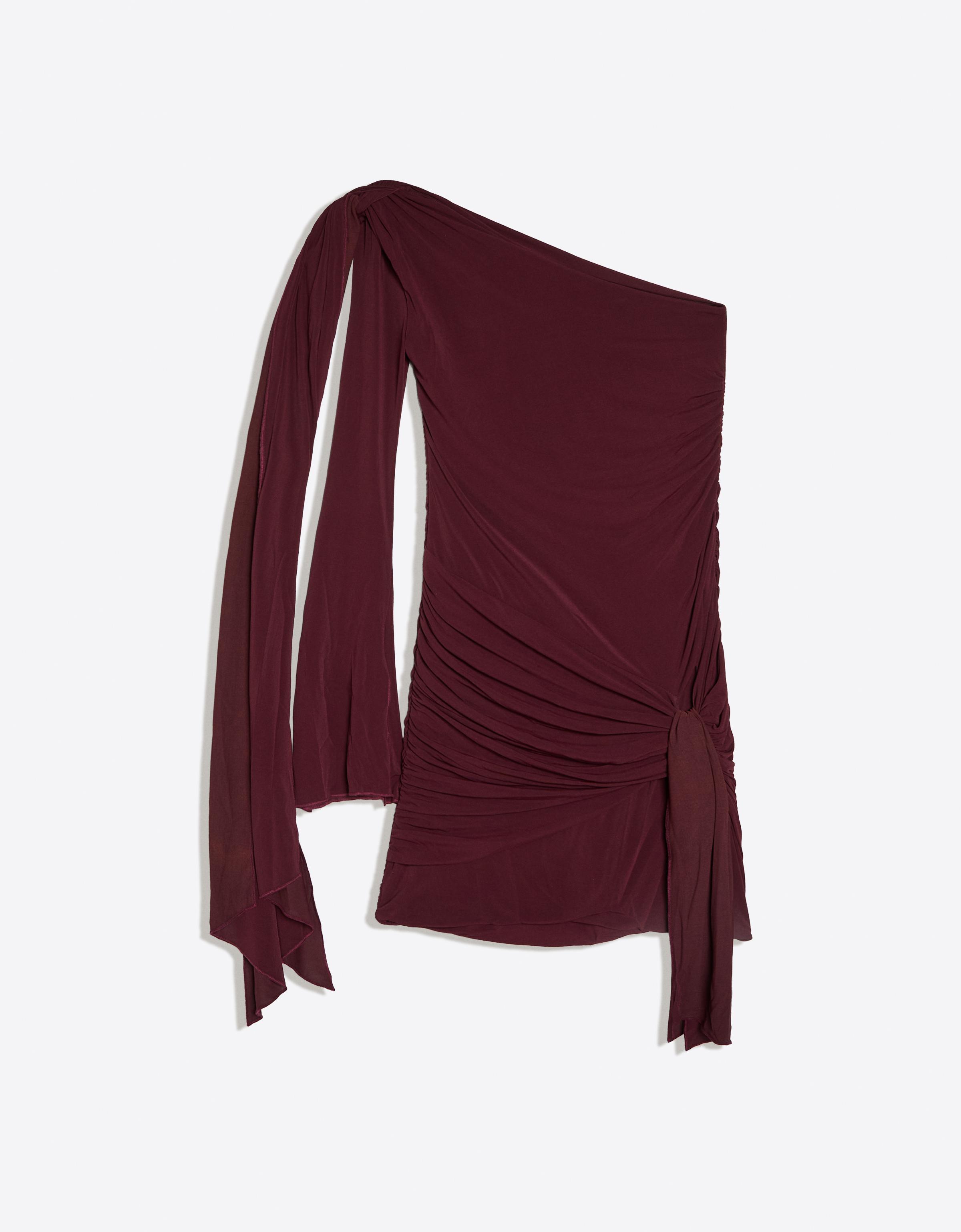 MARINA SENA asymmetric mini dress — Maroon