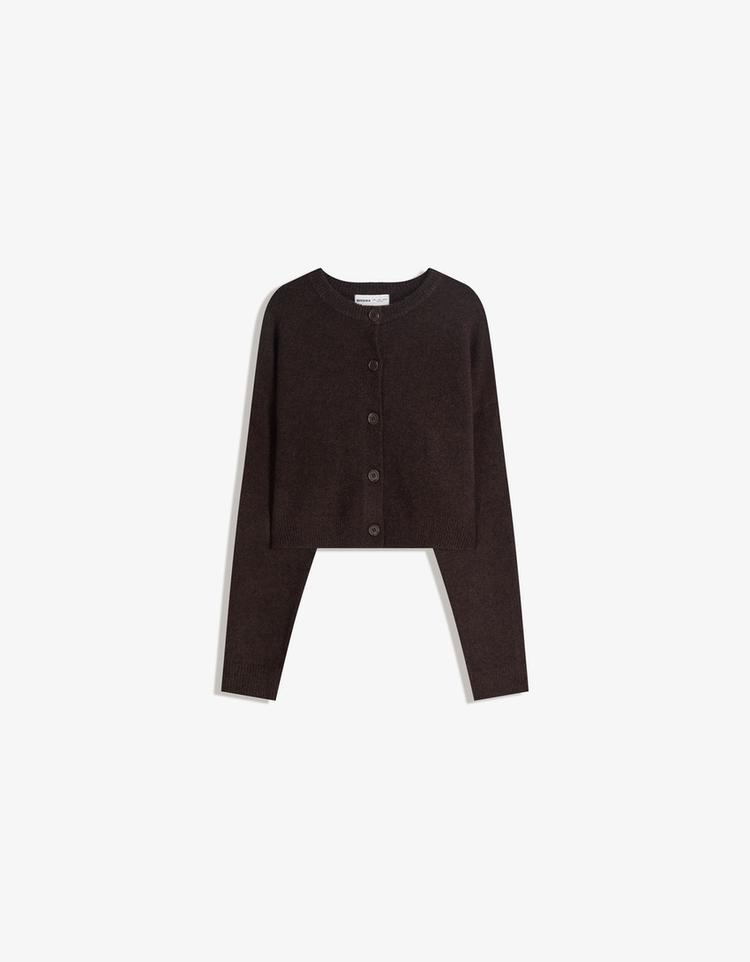 Cardigan com botões de toque suave