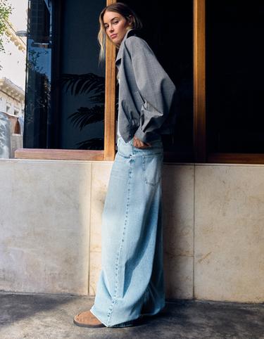 Wide-leg jeans with belt — Light blue 7