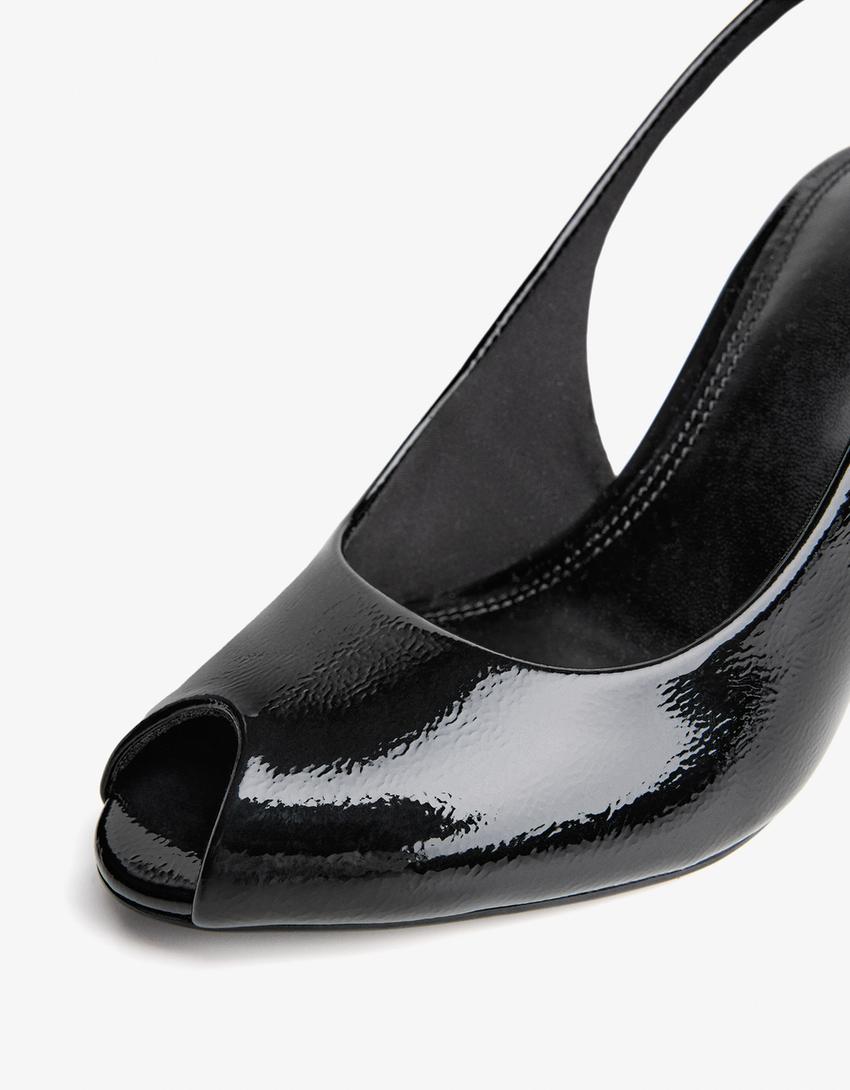 Chaussures à talon fendu-Noir-2