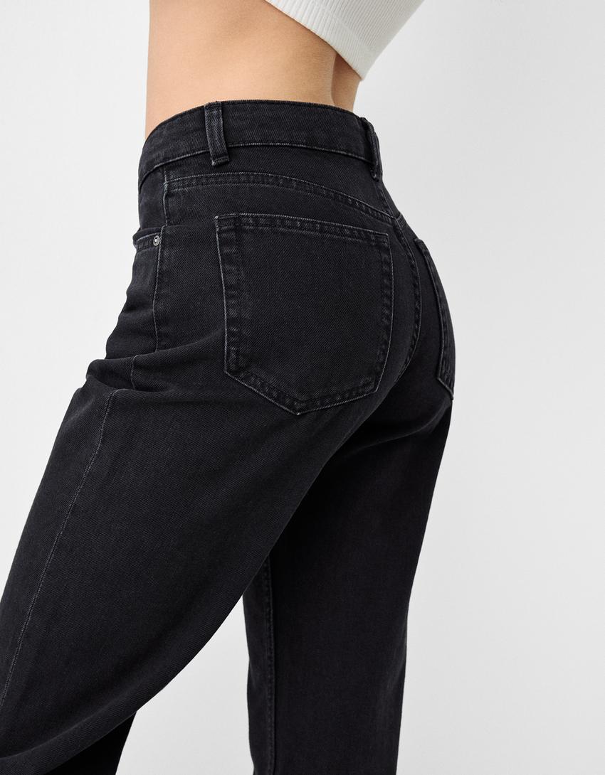 Jeans mom fit-Preto-5