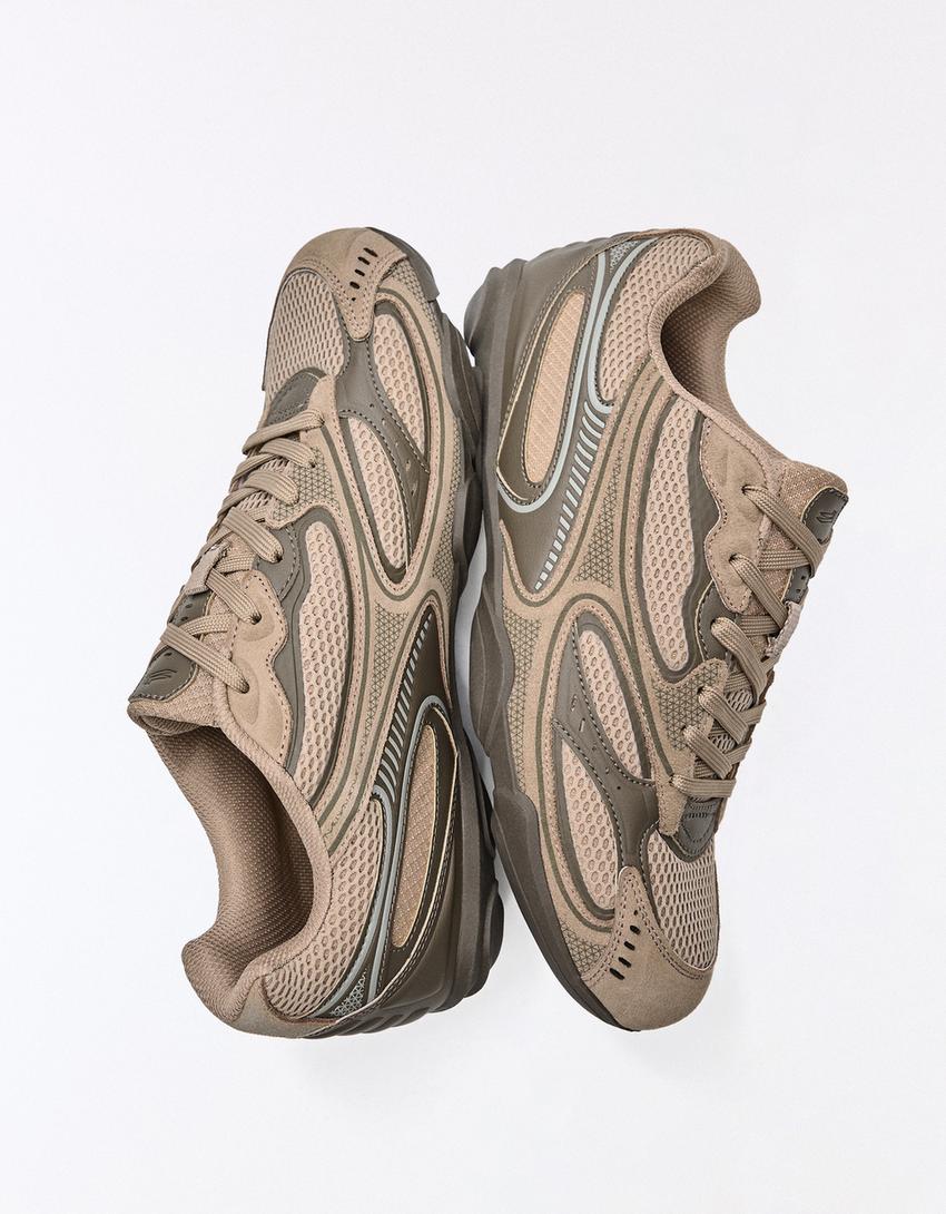 Baskets semelle fine-Marron