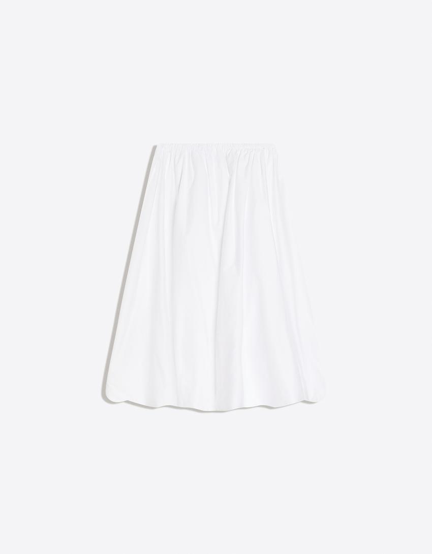 Balloon midi skirt-White