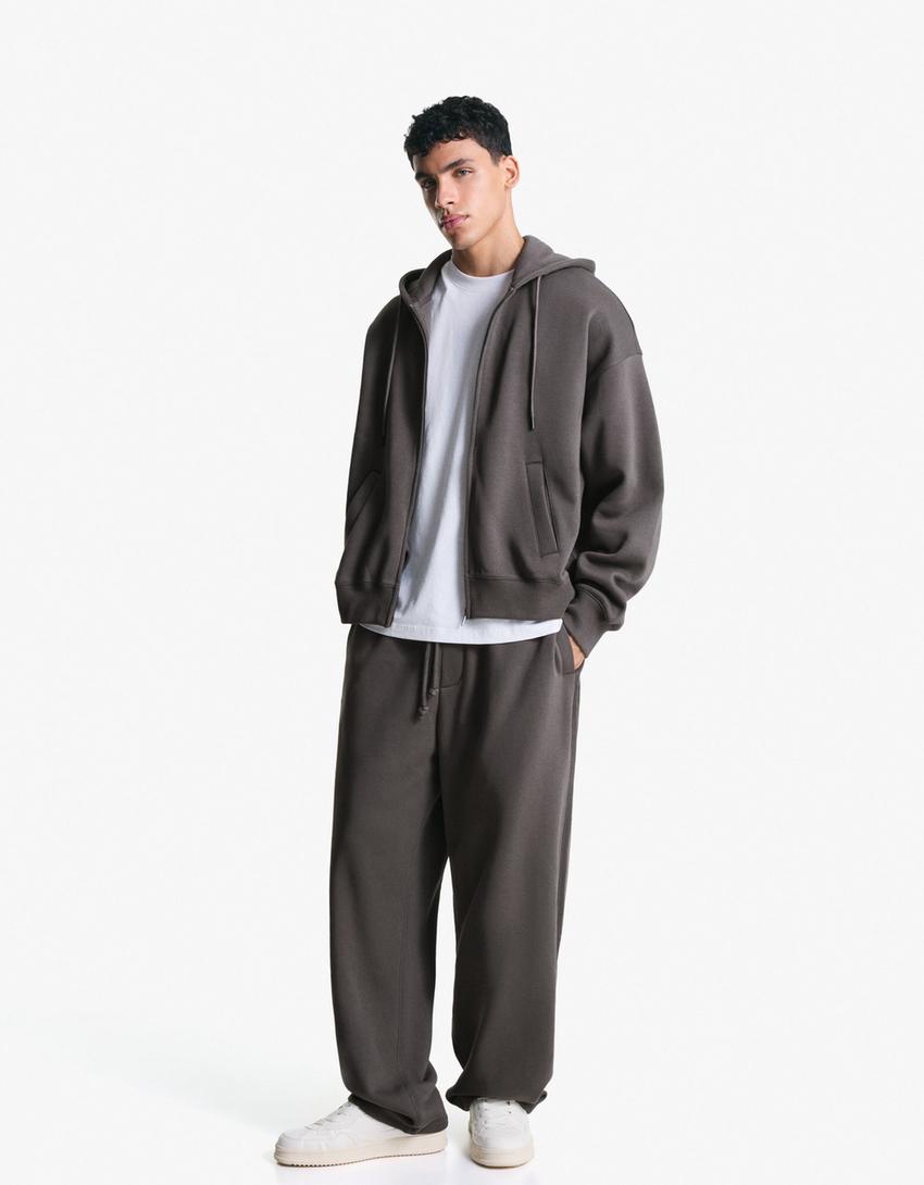 Balloon fit trousers-Grey