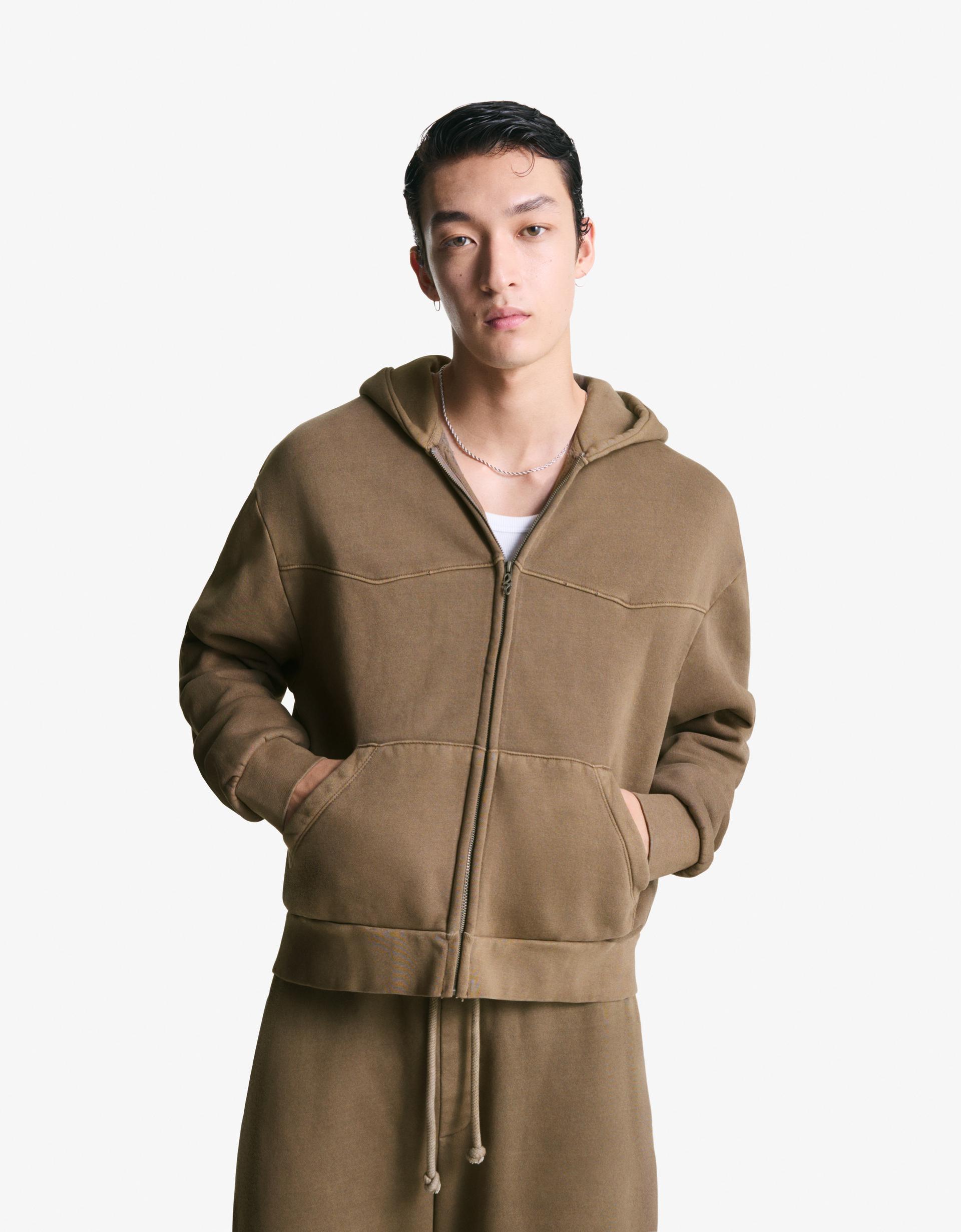 Cropped boxy fit zip-up sweatshirt Sweatshirts and hoodies Men