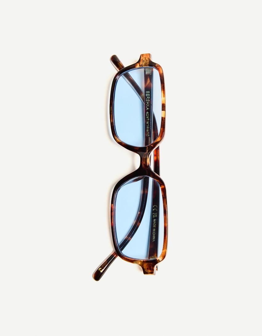Gafas carey rectangulares-Azul-3