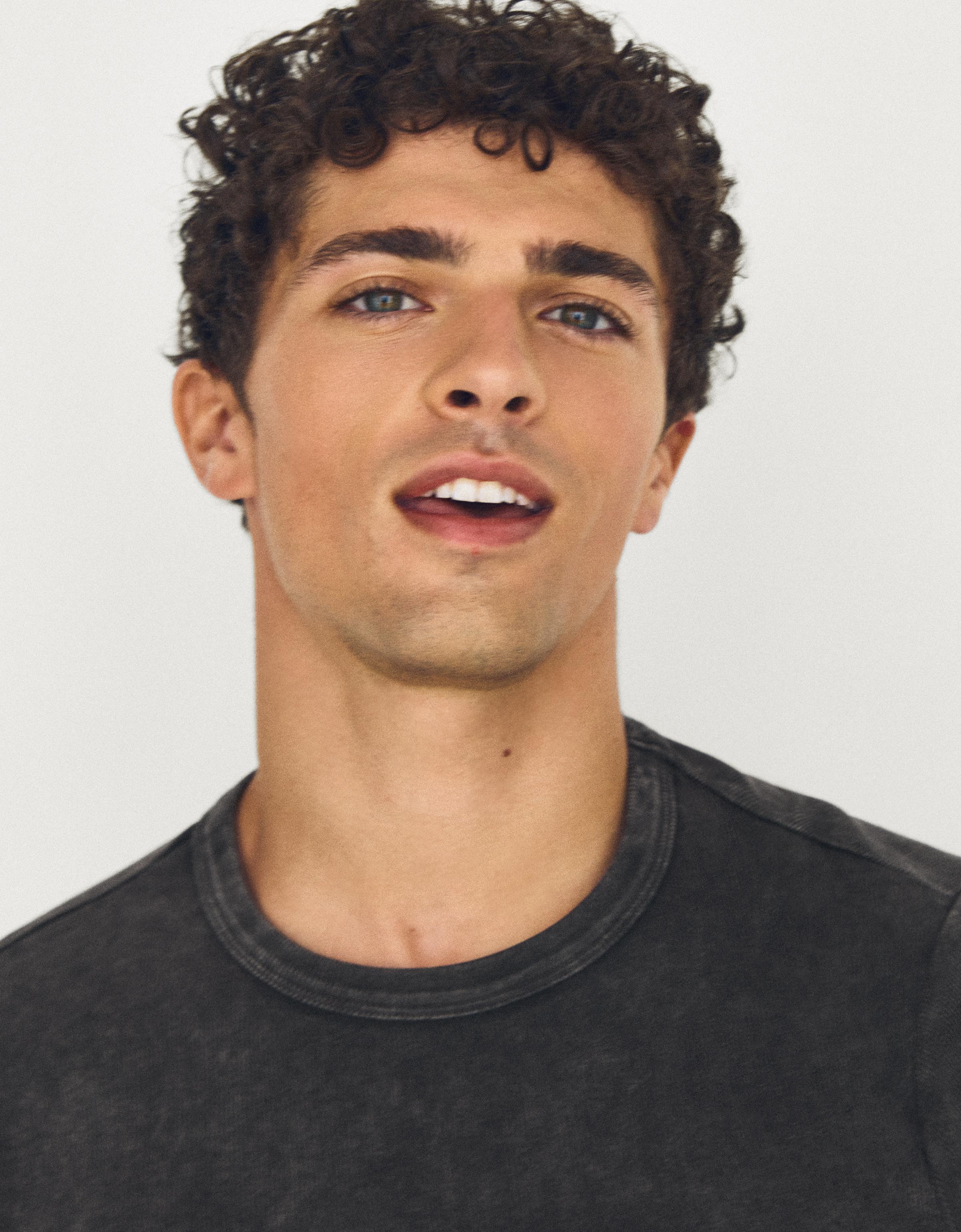 Slim fit ribbed T-shirt — Grey