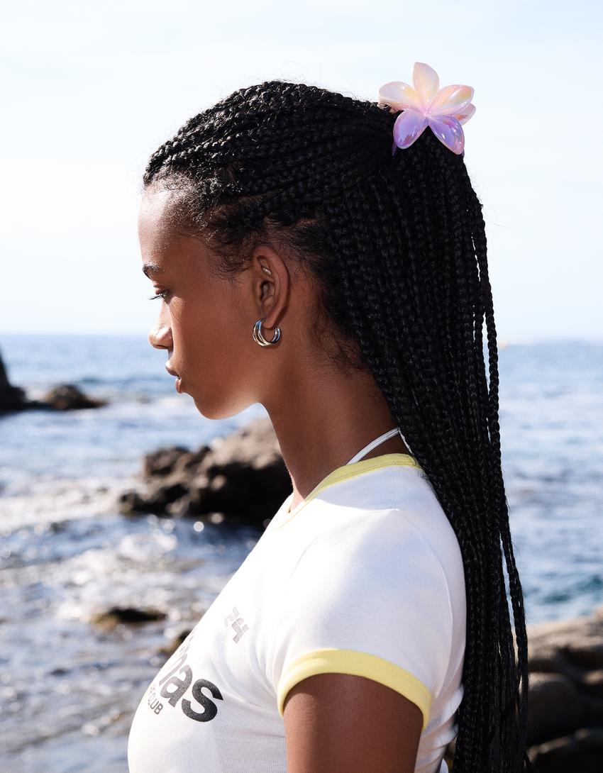 Pack de 2 ganchos de cabelo flor-Roxo-0
