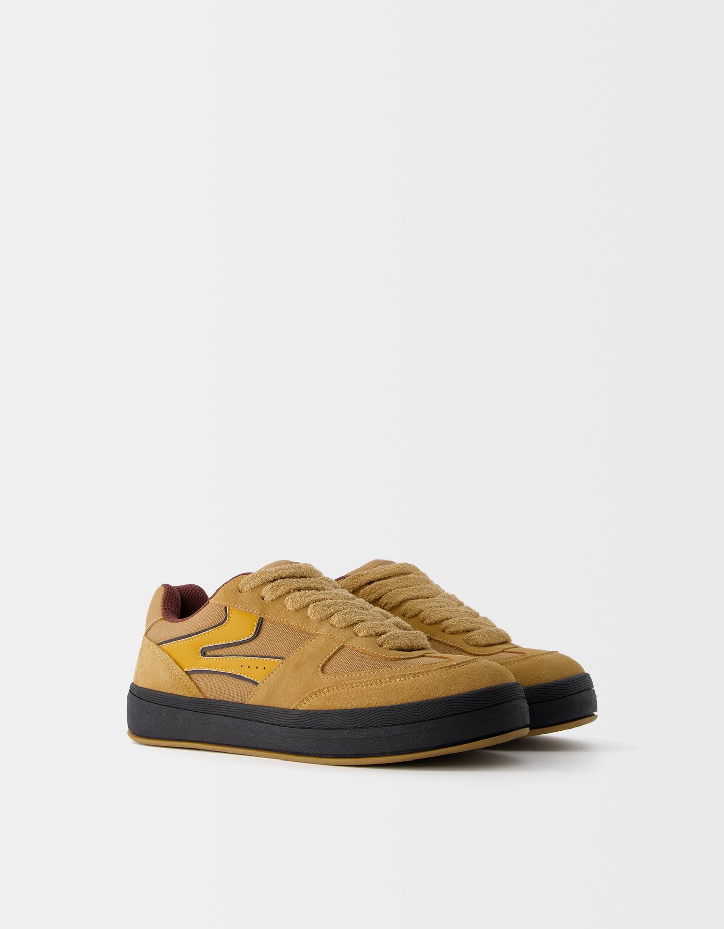 Bershka Zapatillas Skate Serraje Hombre 39 Marrón