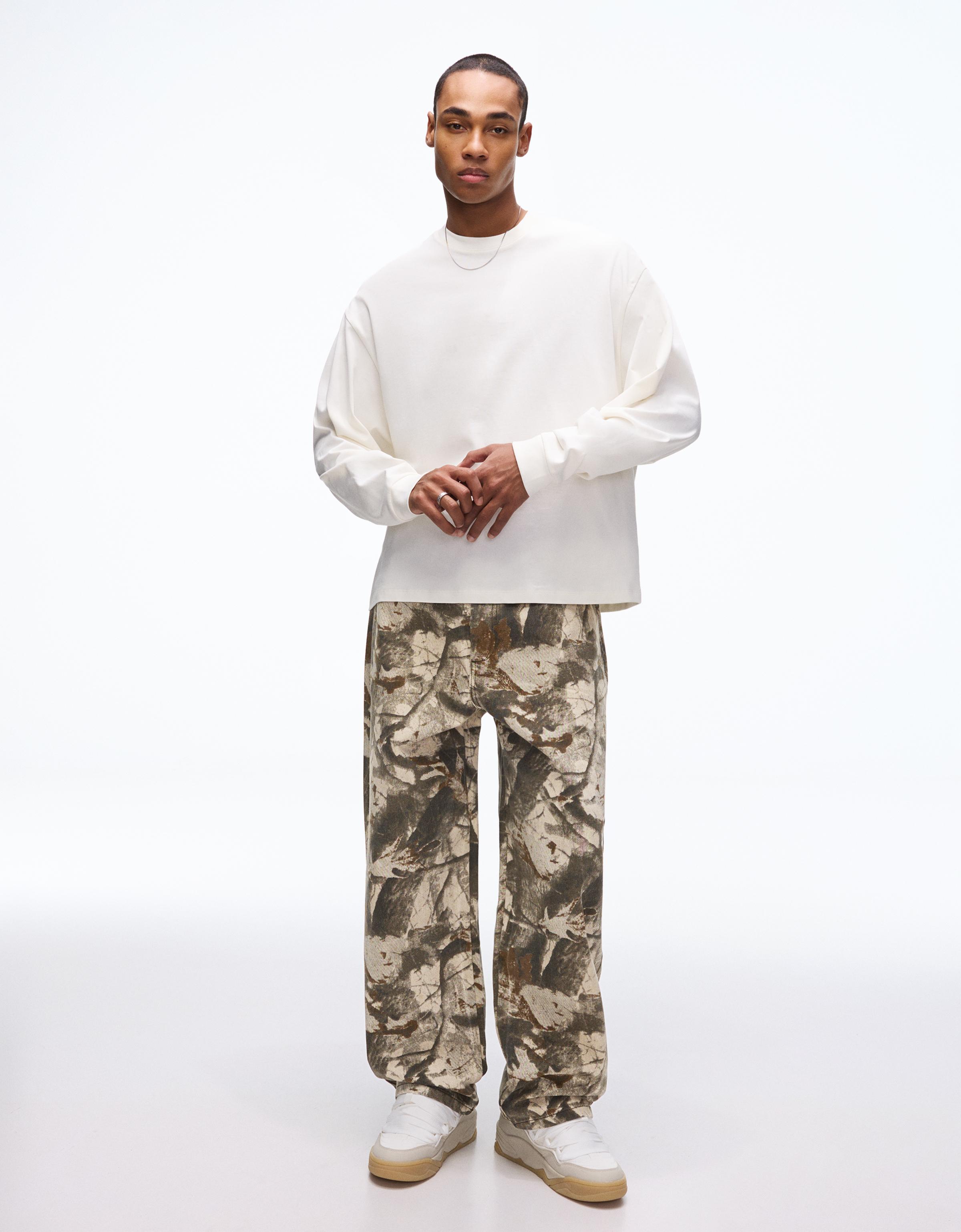 Baskılı super baggy fit pantolon - Görsel 52