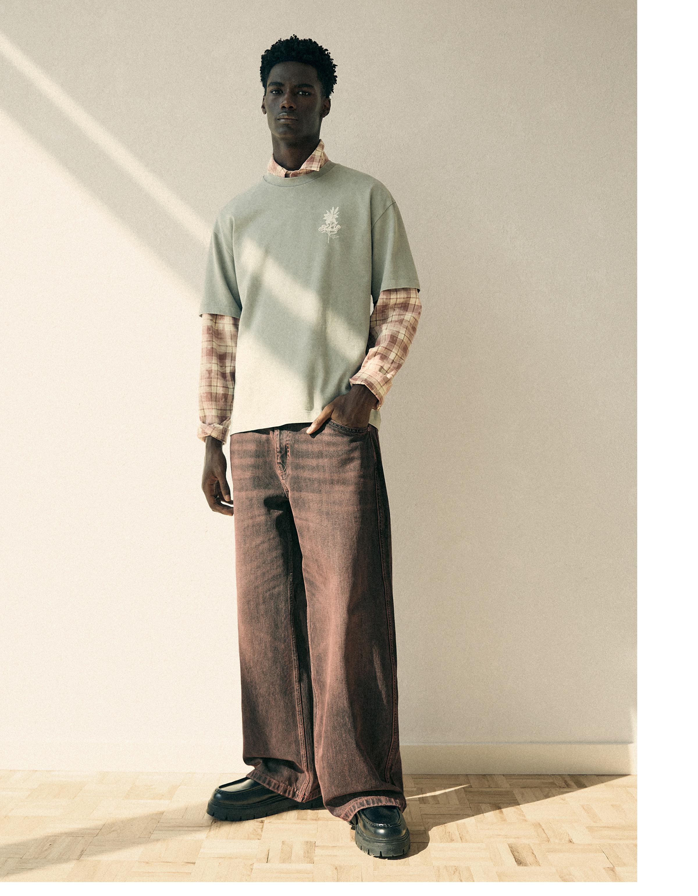 Baggy skater jeans — Brown