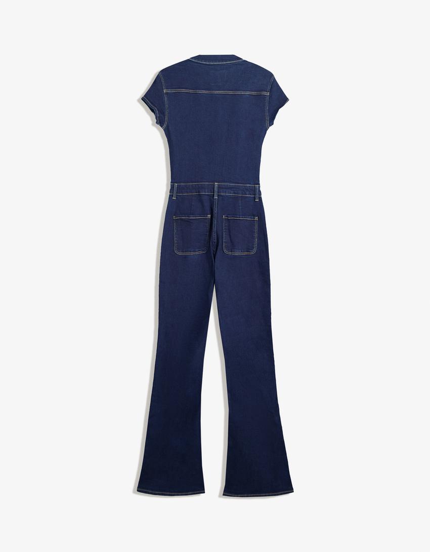 Combi-pantalon denim-Marine