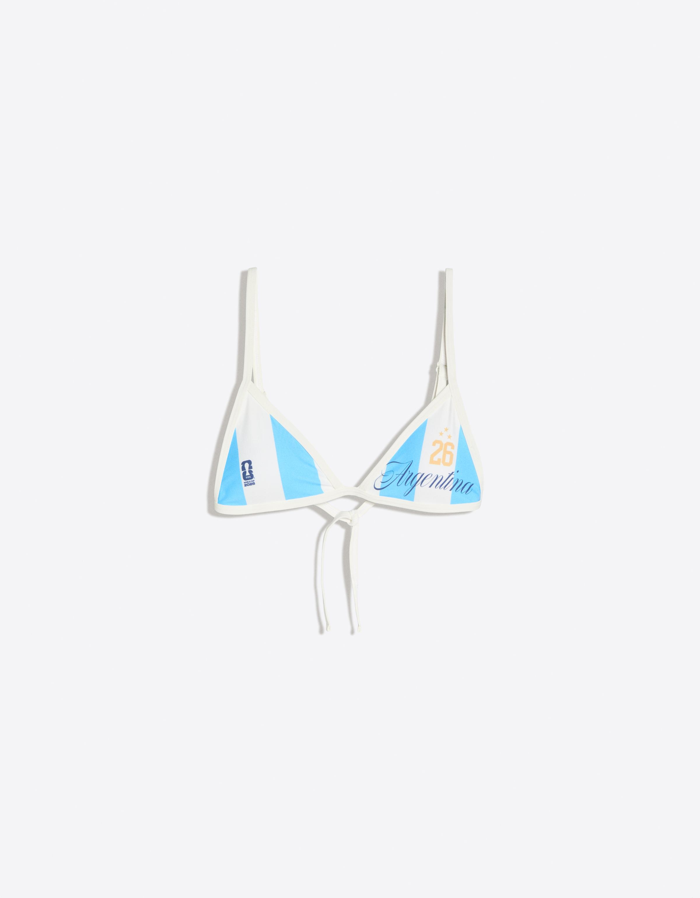 Bershka Top Bikini Triángulo Fifa World Cup Mujer Azul