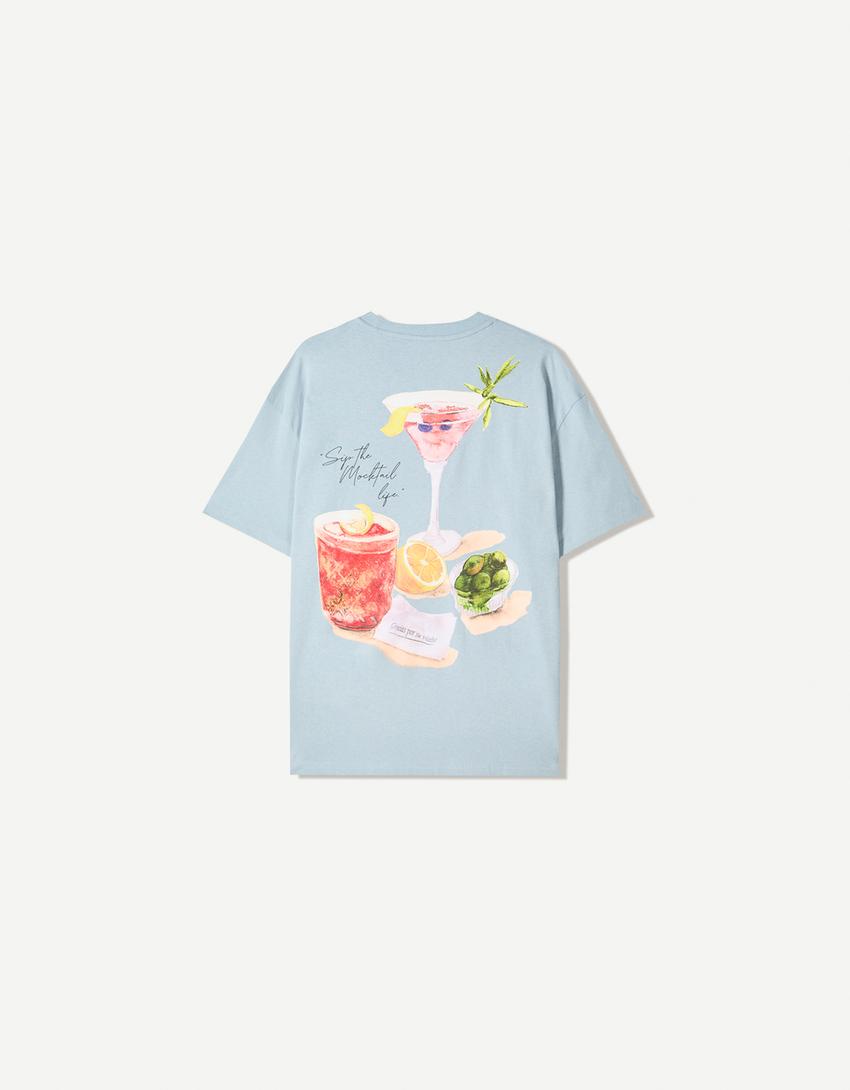 Camiseta manga corta print-Azul-1