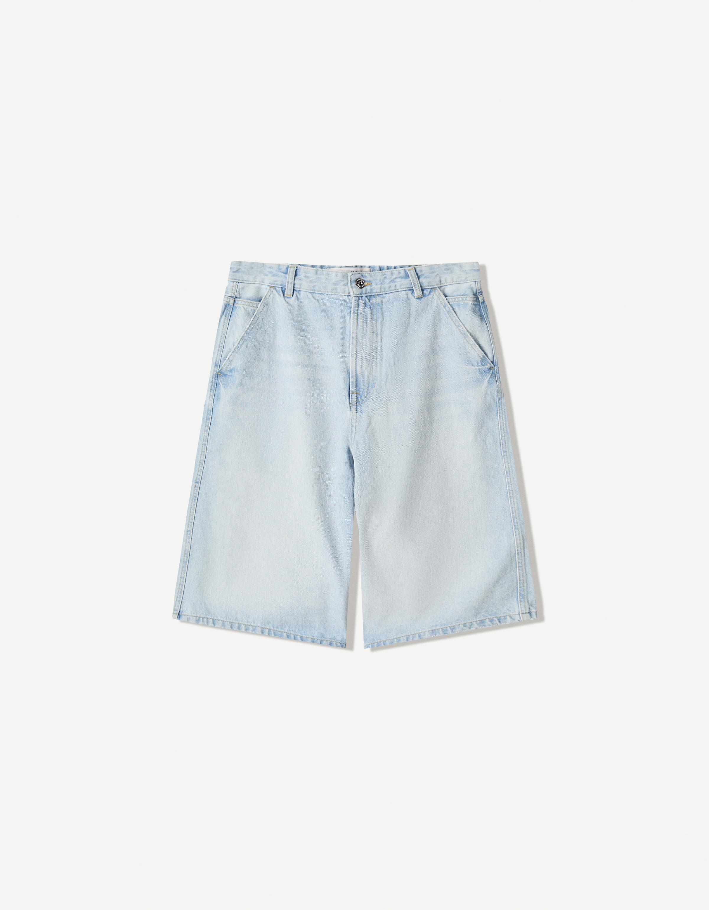 【WOOHWA】LIGHT BLUE BERMUDA DM PT WASHED COTTON BERMUDA SHORTS - Navy blue | ZARA United States