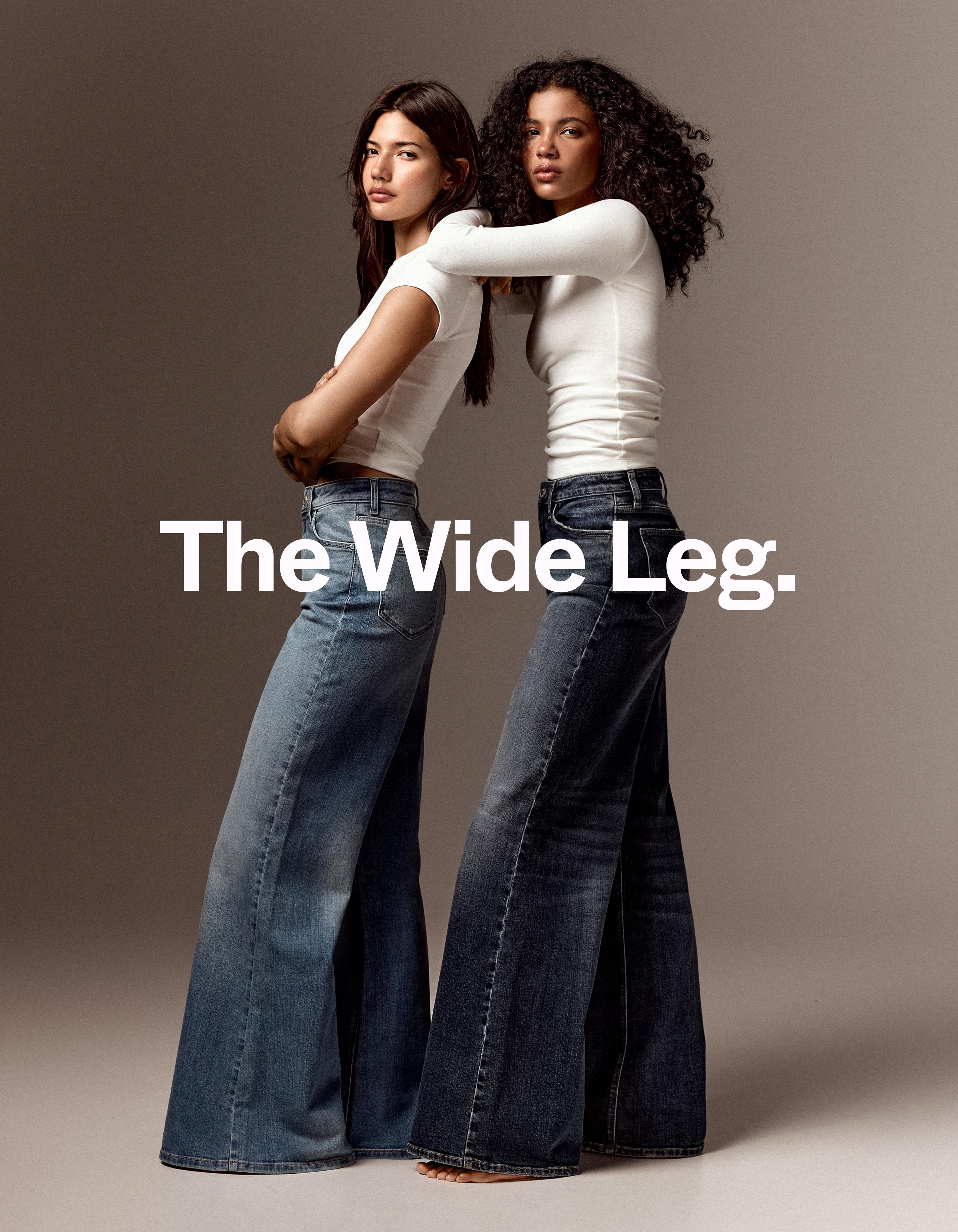 High-waist wide-leg jeans — Light blue