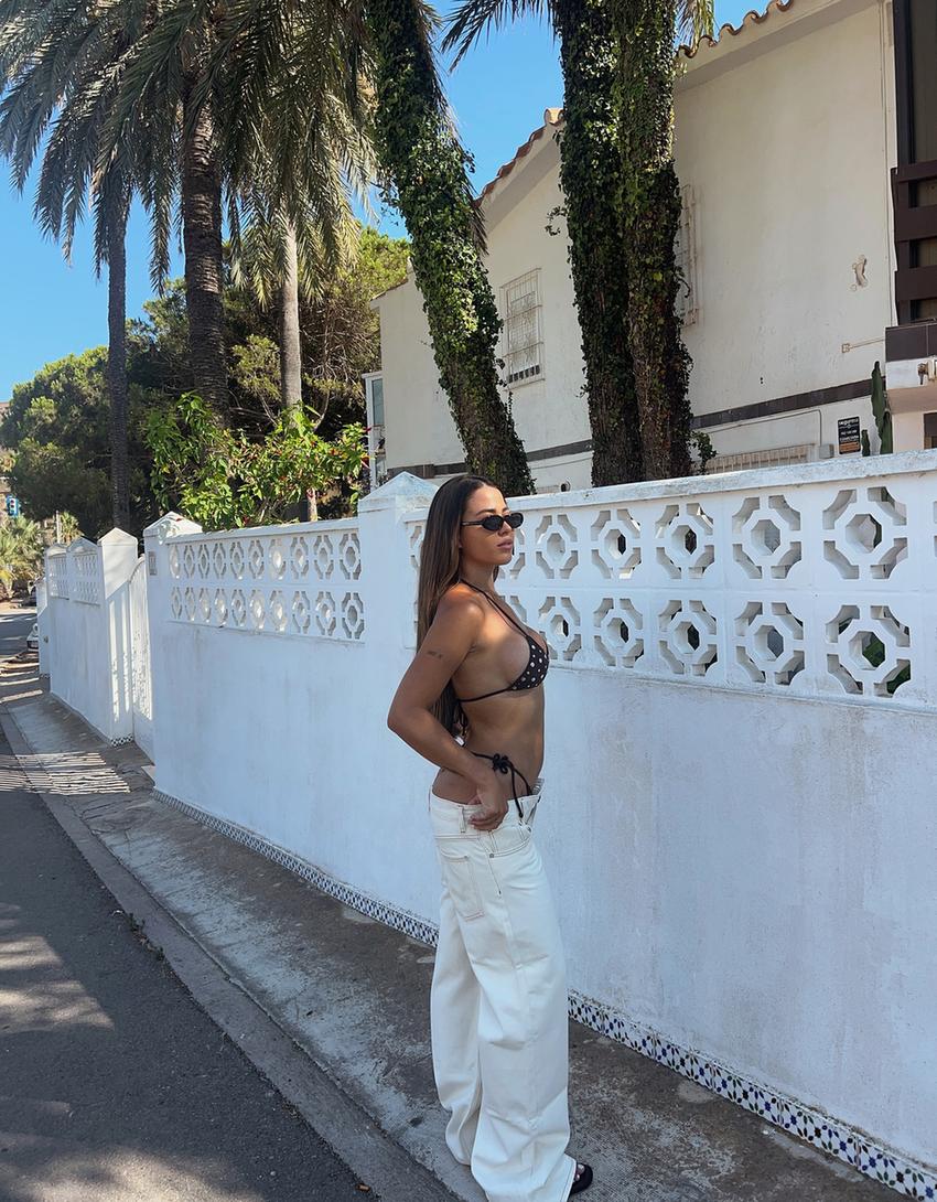 Jeansy boyfriend-Kremowy
