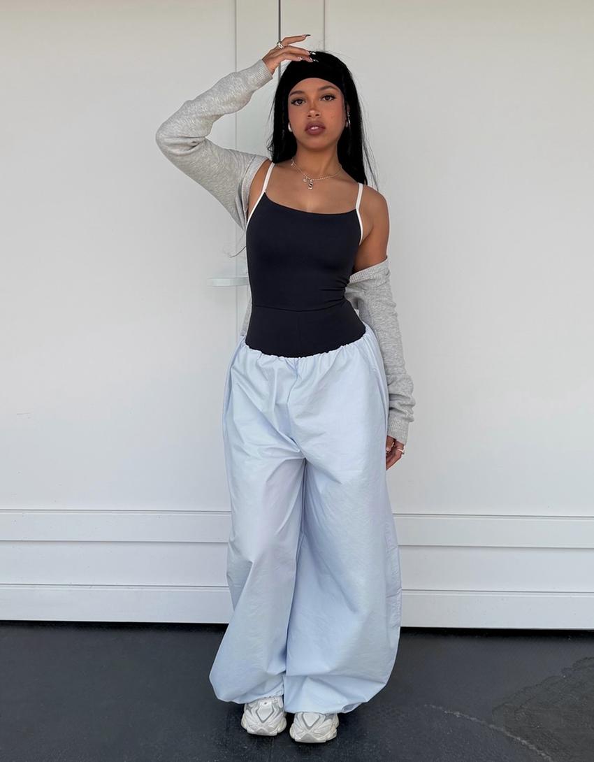 Technical parachute trousers-Sky blue